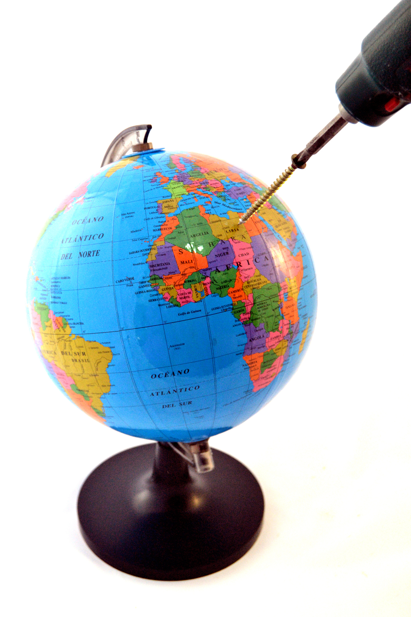 the world mark with drill