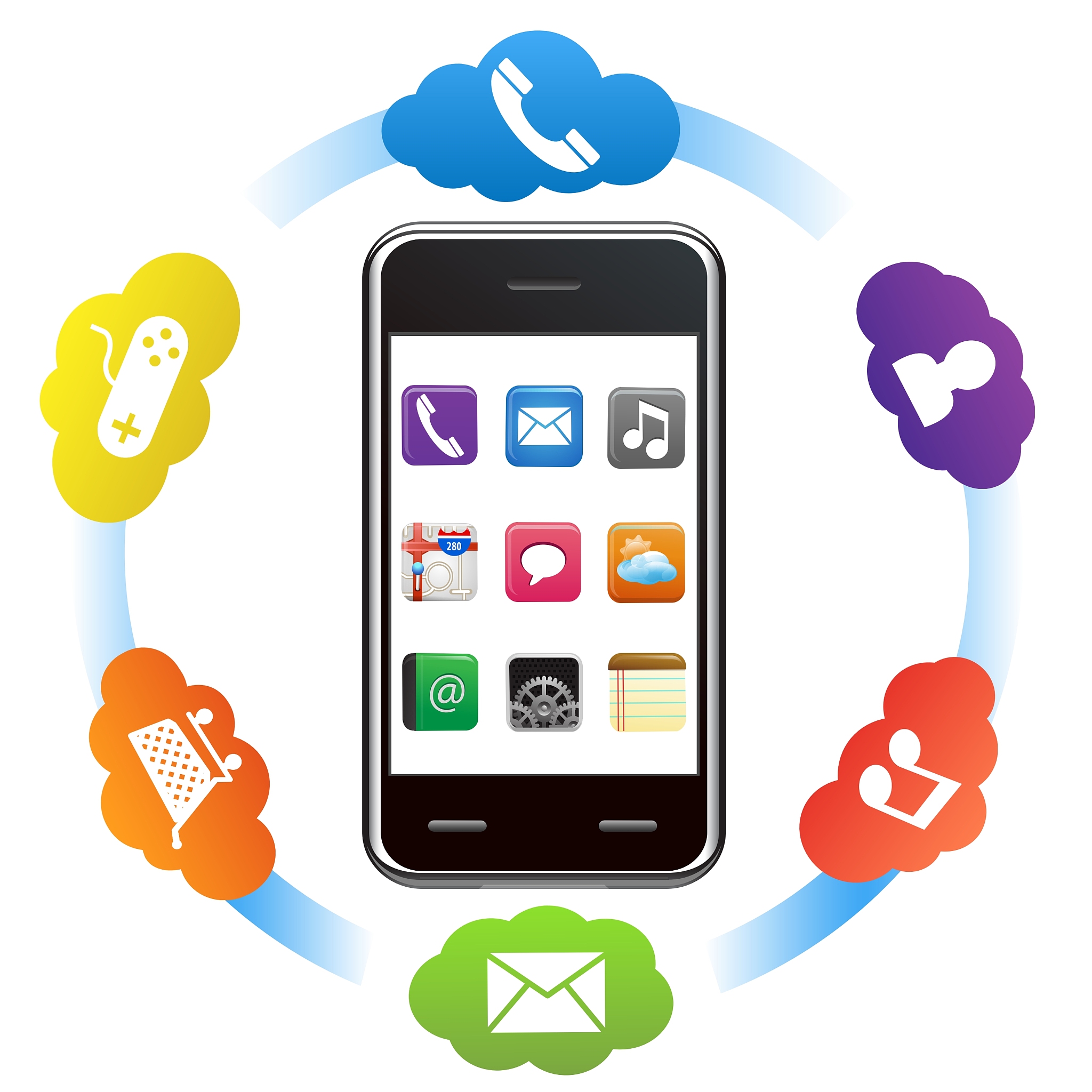 smart phone with applications
