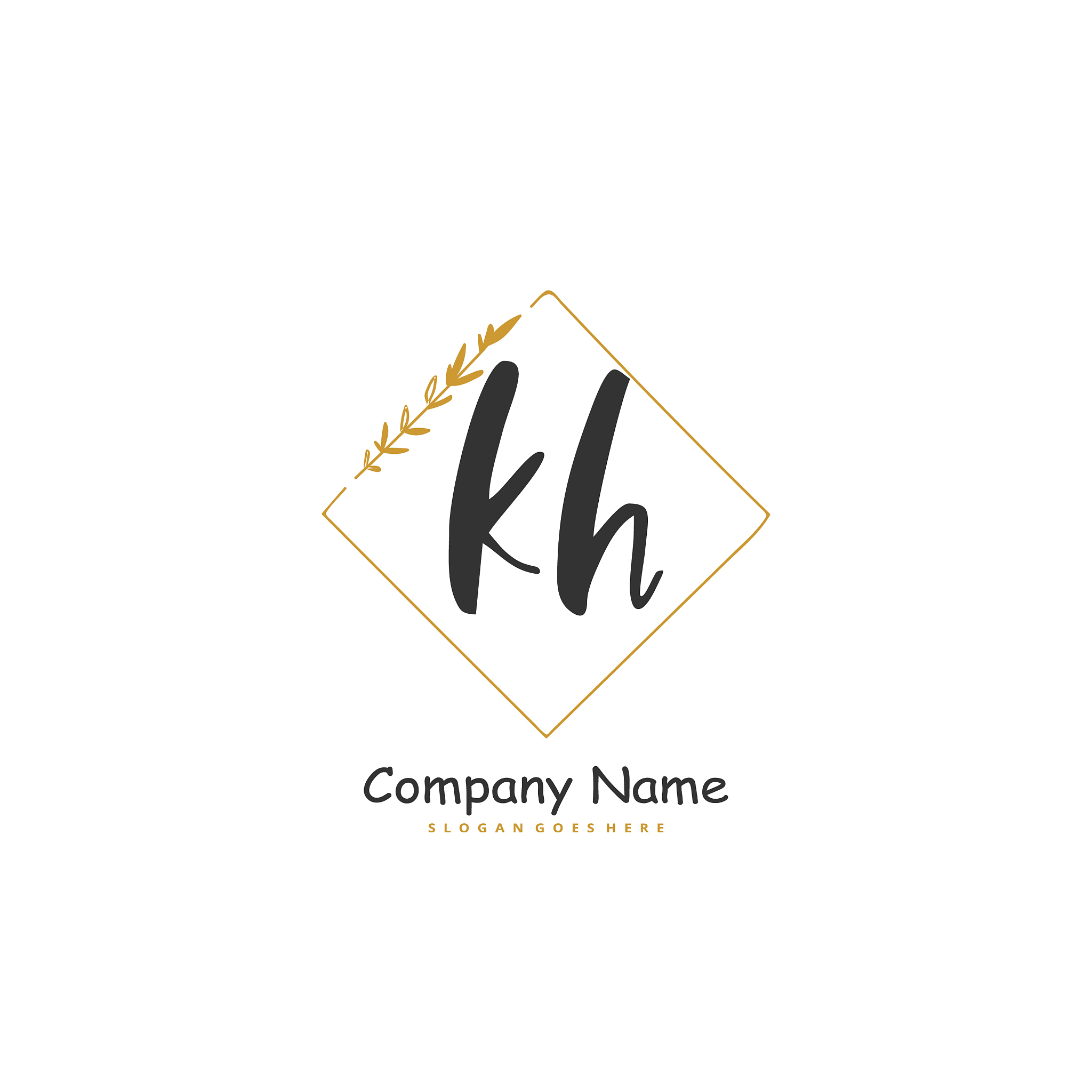 k h kh initial handwriting and signature logo