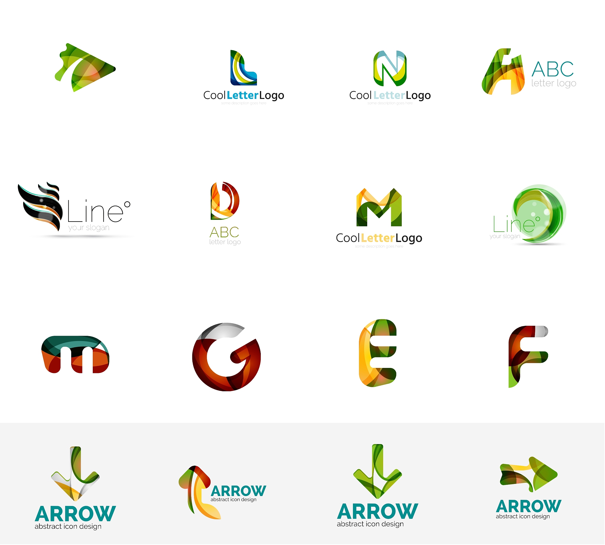 set of universal company logo ideas business icon