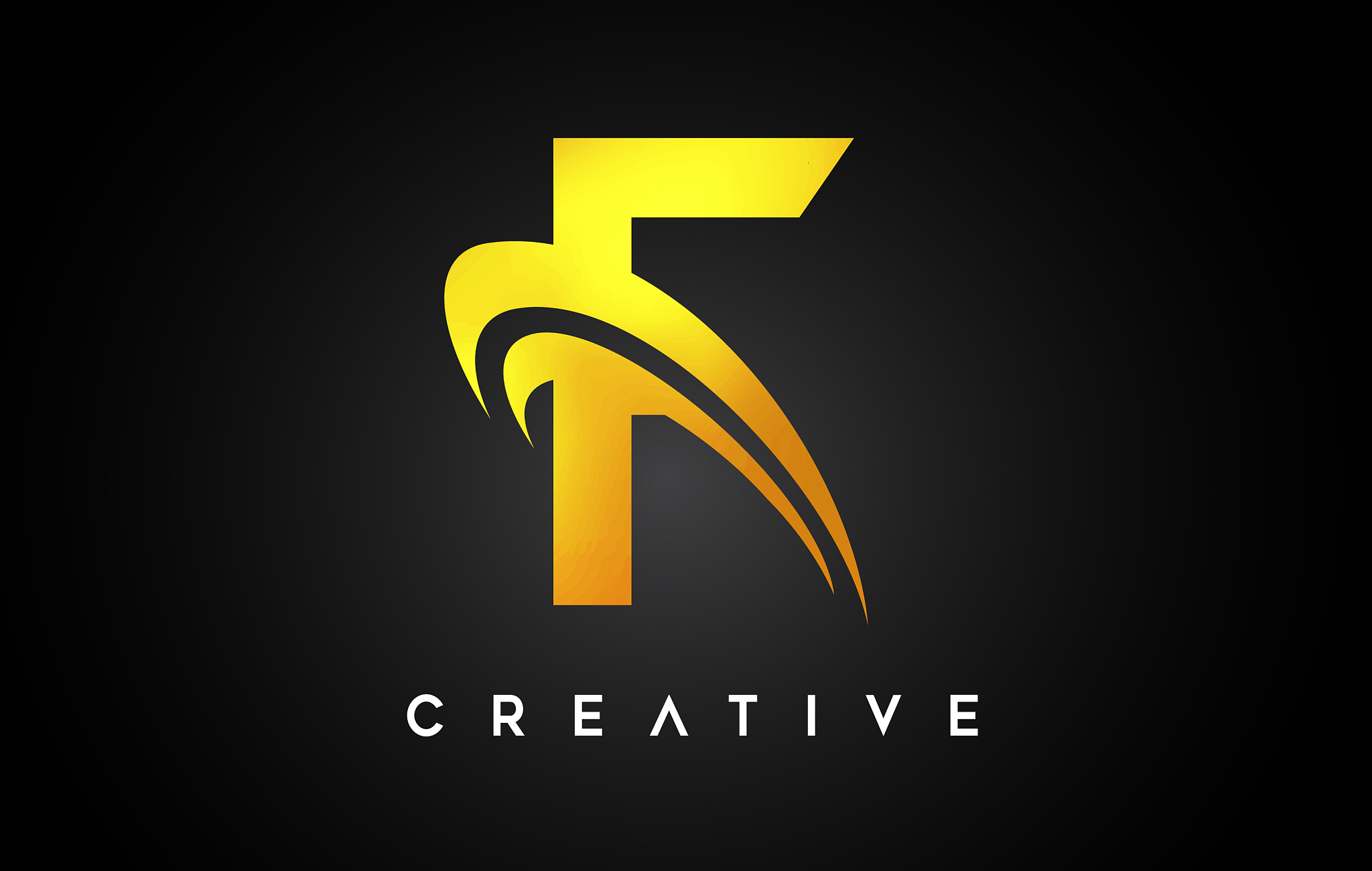 golden letter f logo f letter design with golden