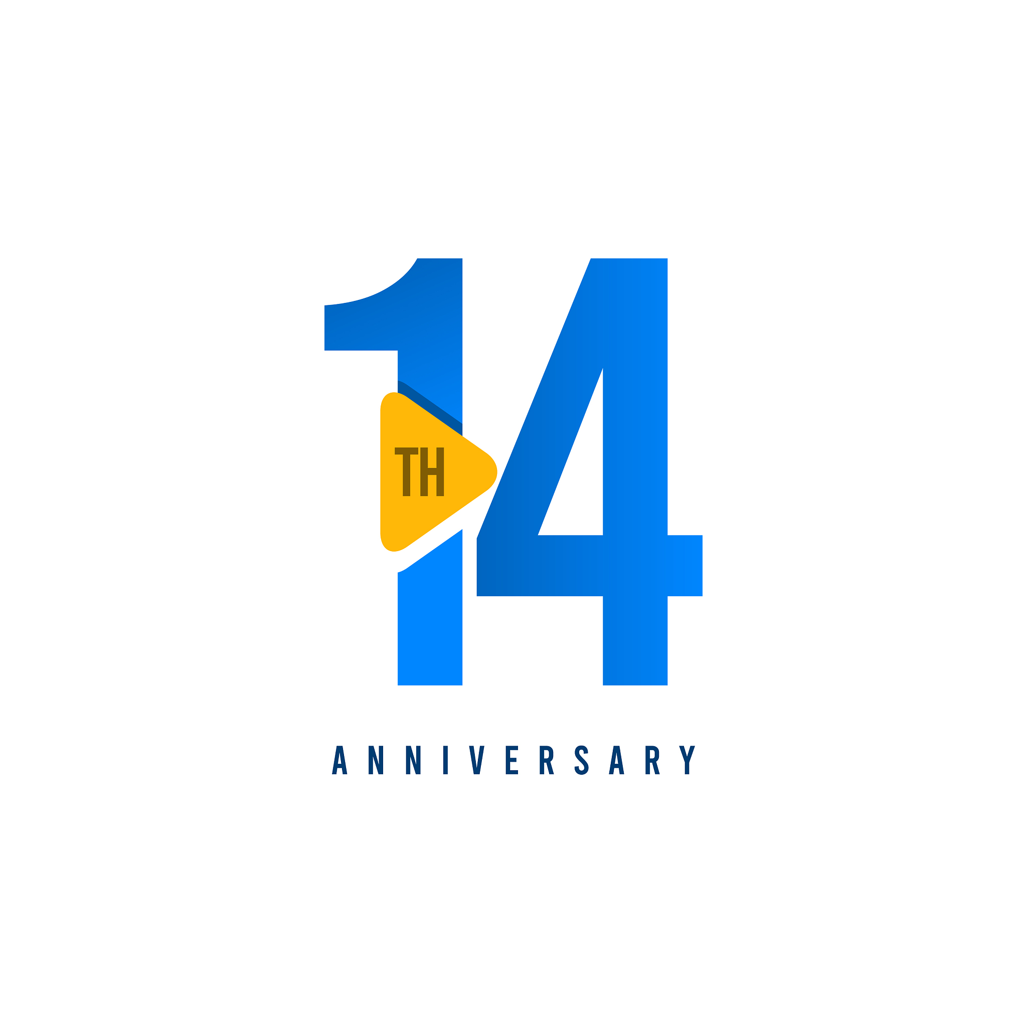 14 years anniversary celebration template design