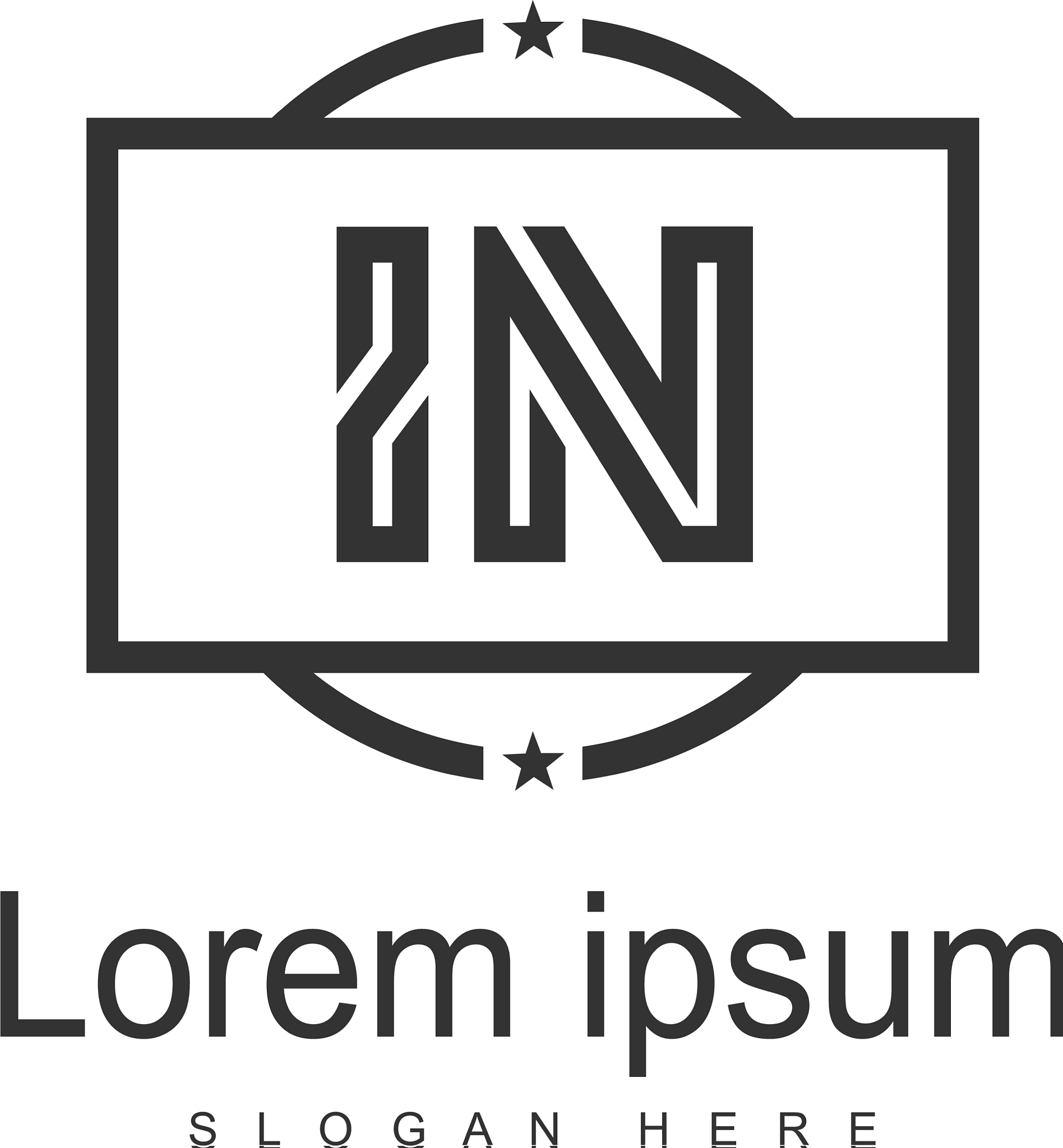 initial in logo template with modern frame