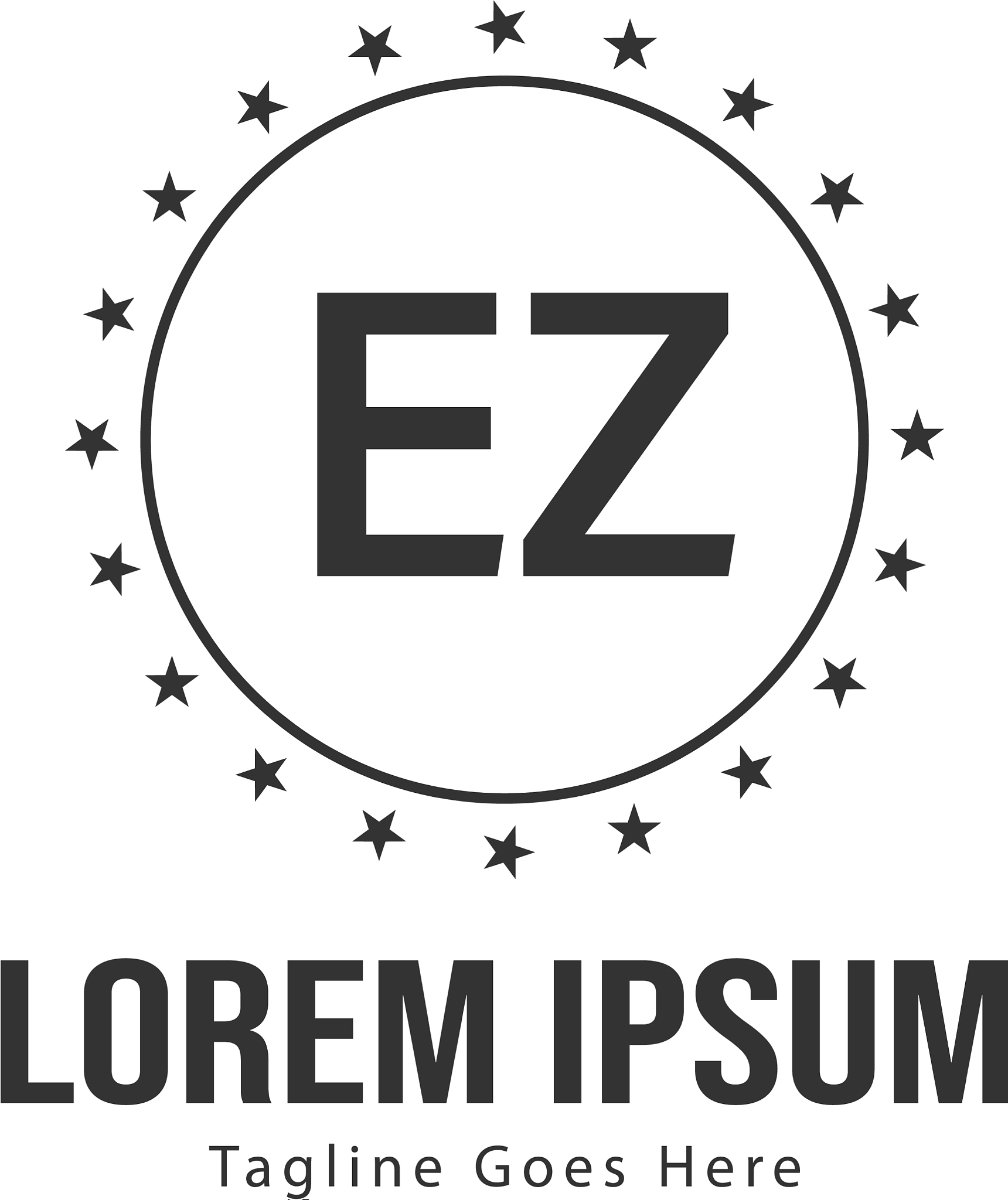 initial ez logo template with modern frame
