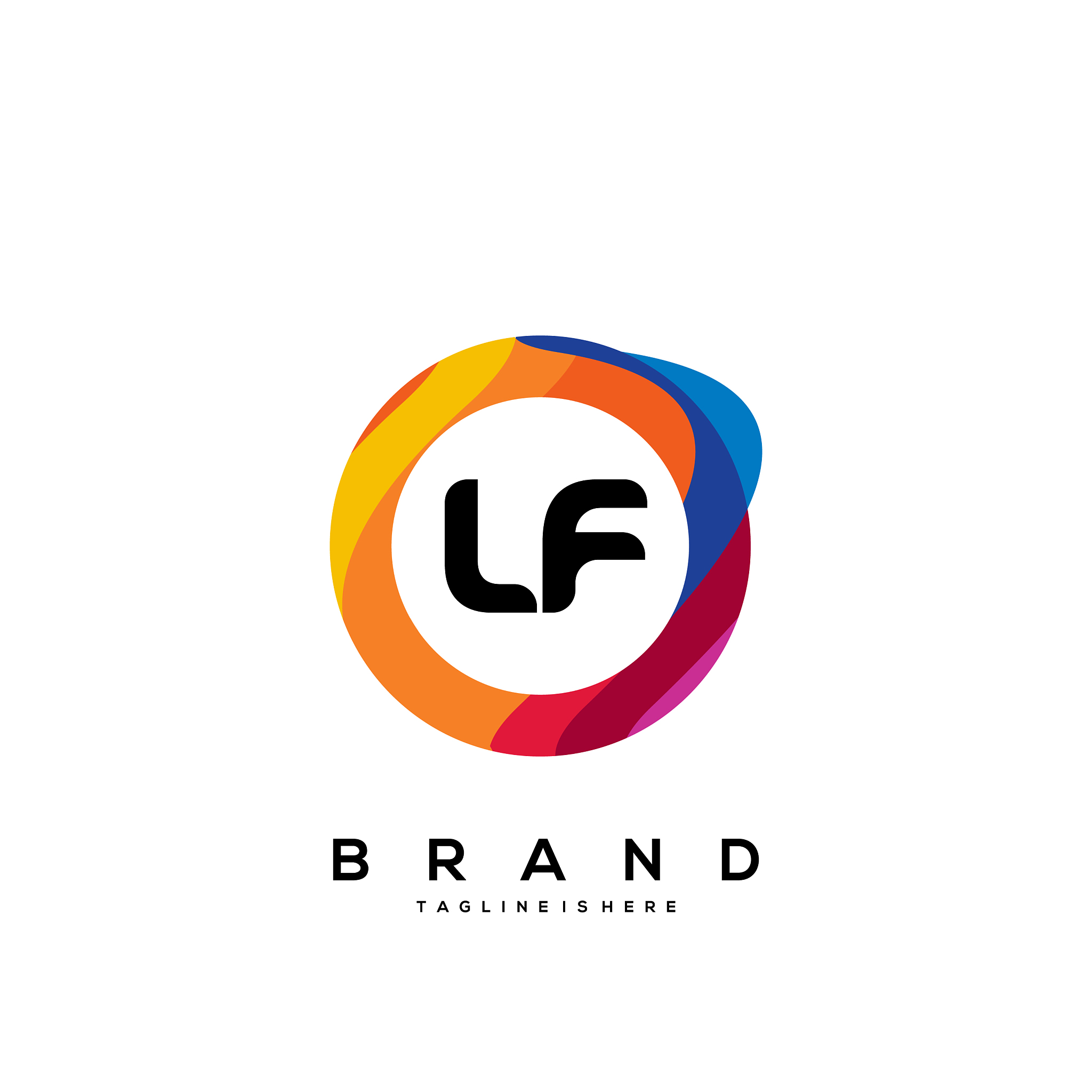 letter lf gradient color logo design