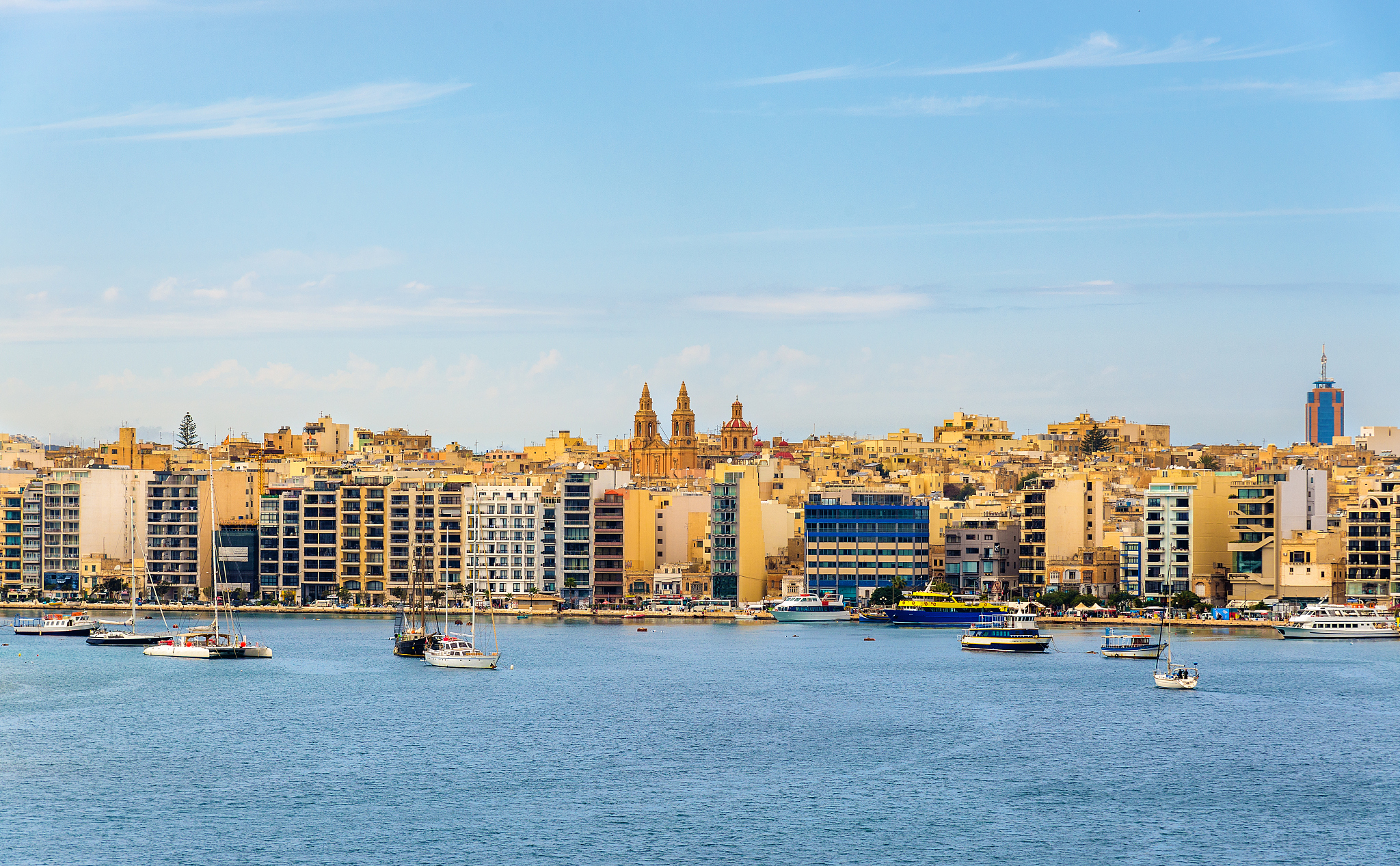 view of sliema town in malta