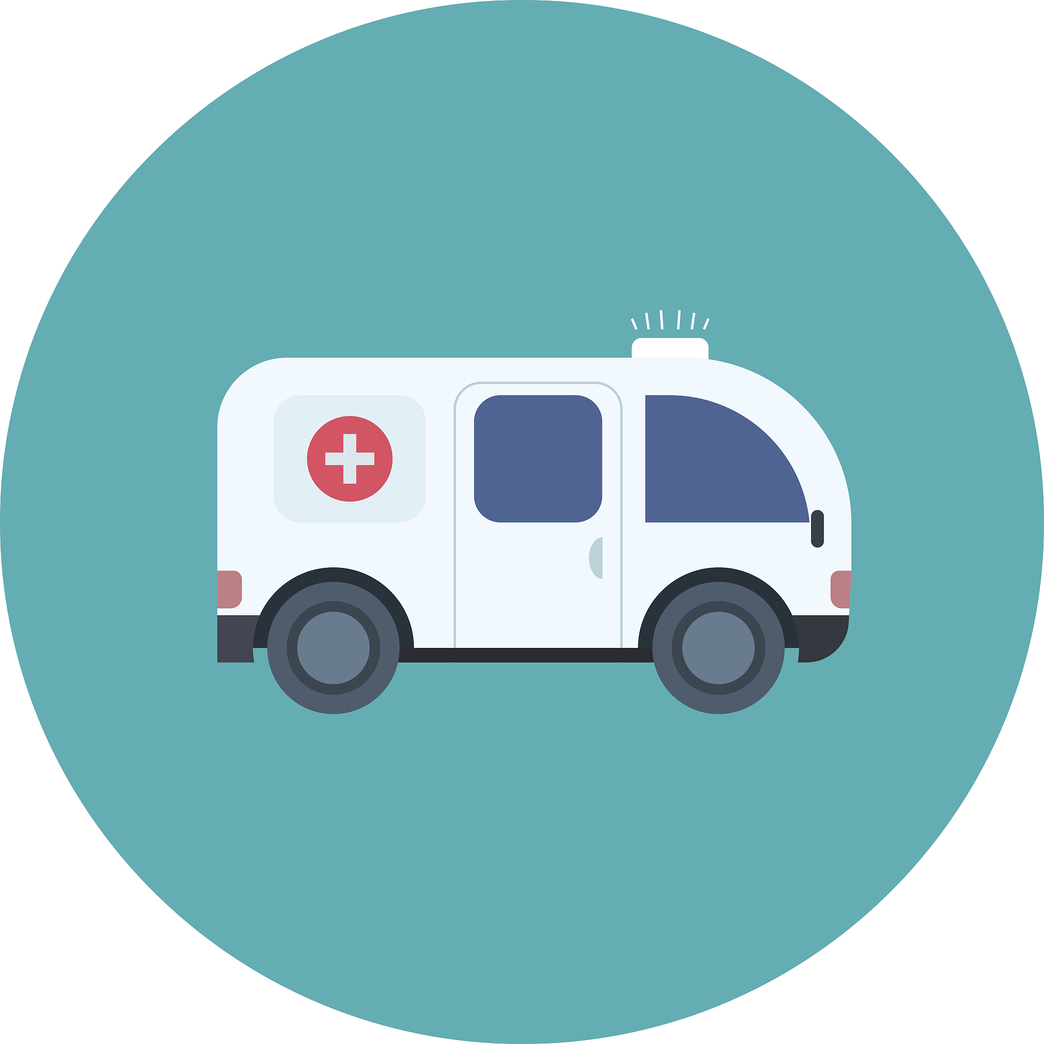 ambulance car icon in flat design style