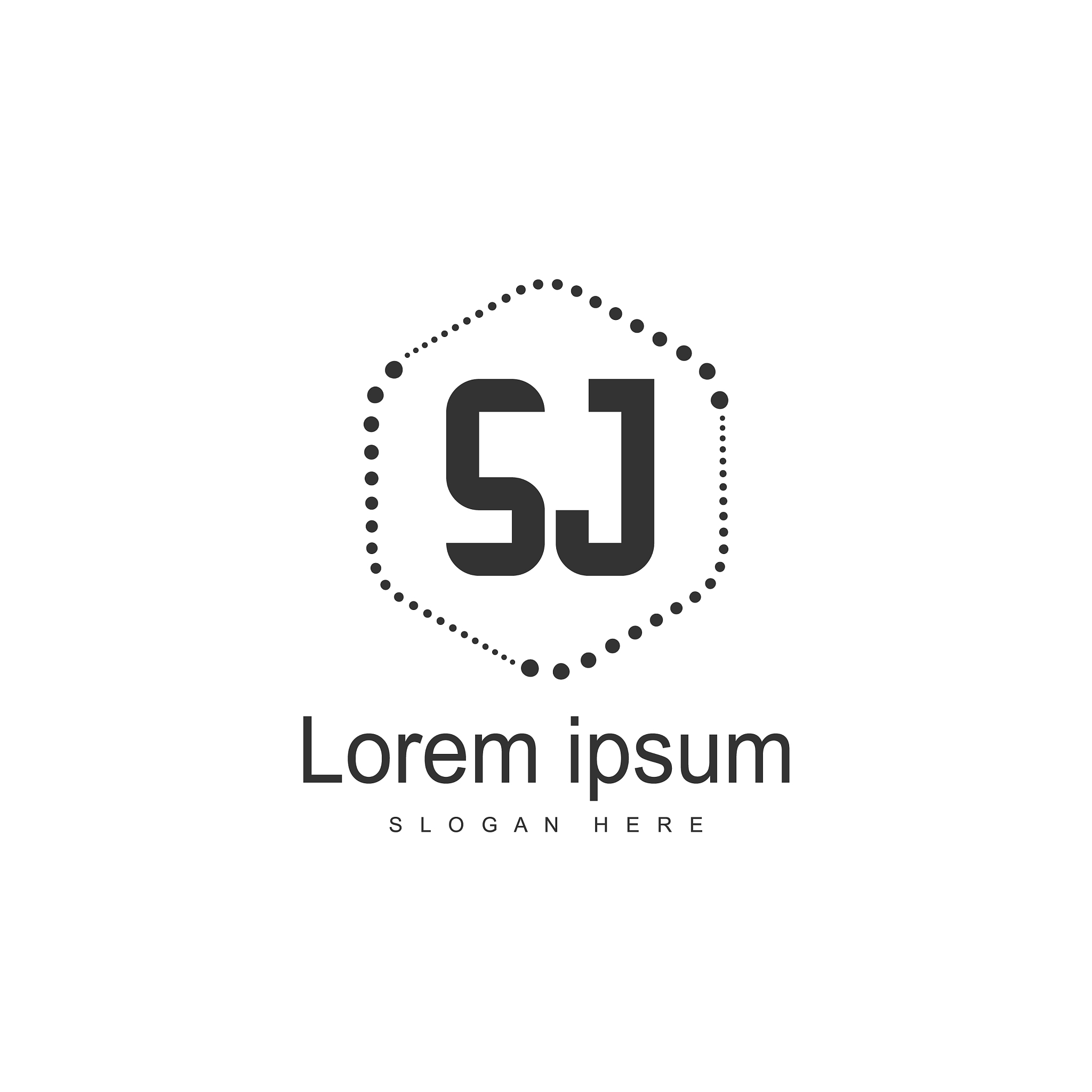 initial letter sj logo template design minimal