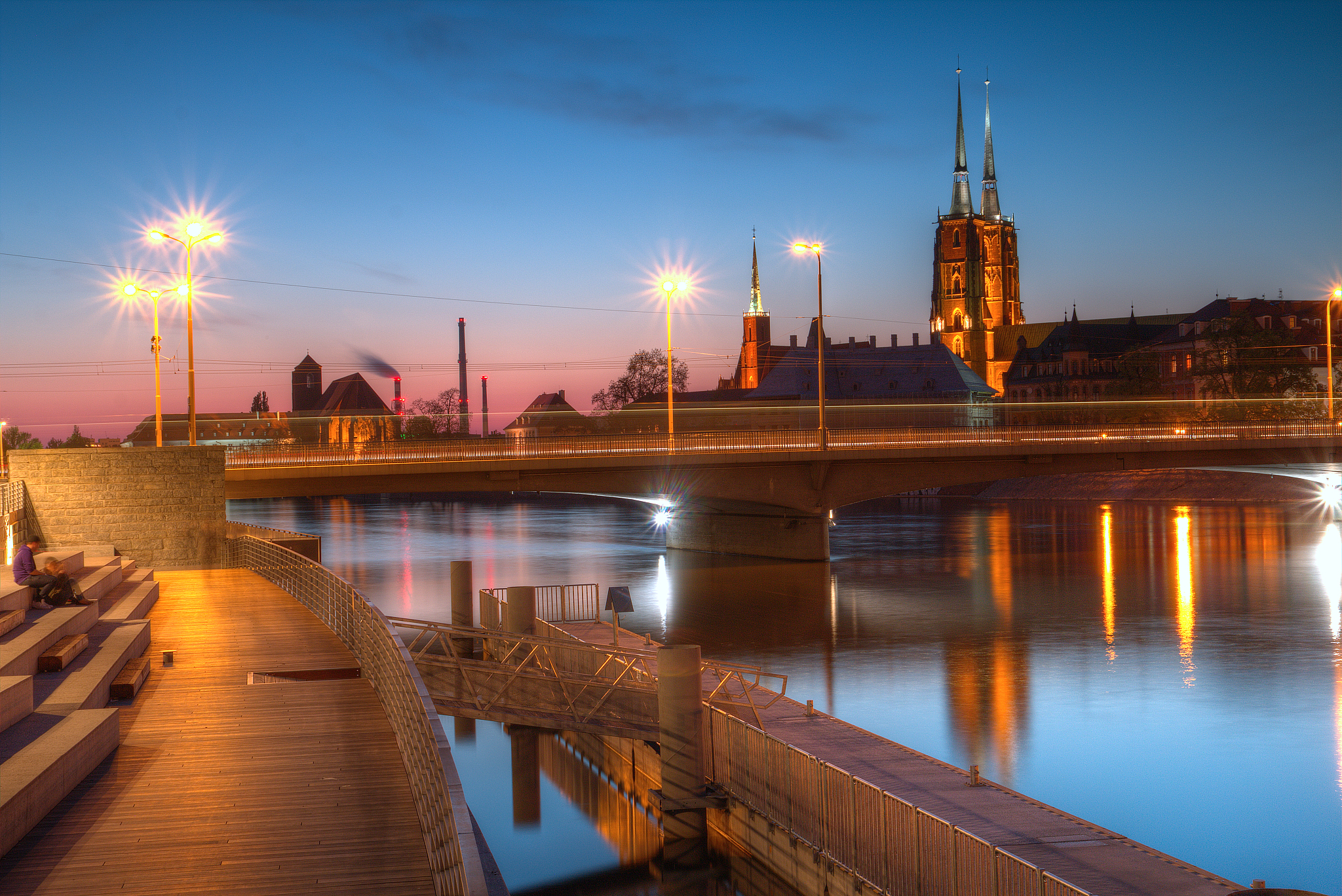 wroclaw evening city landscape