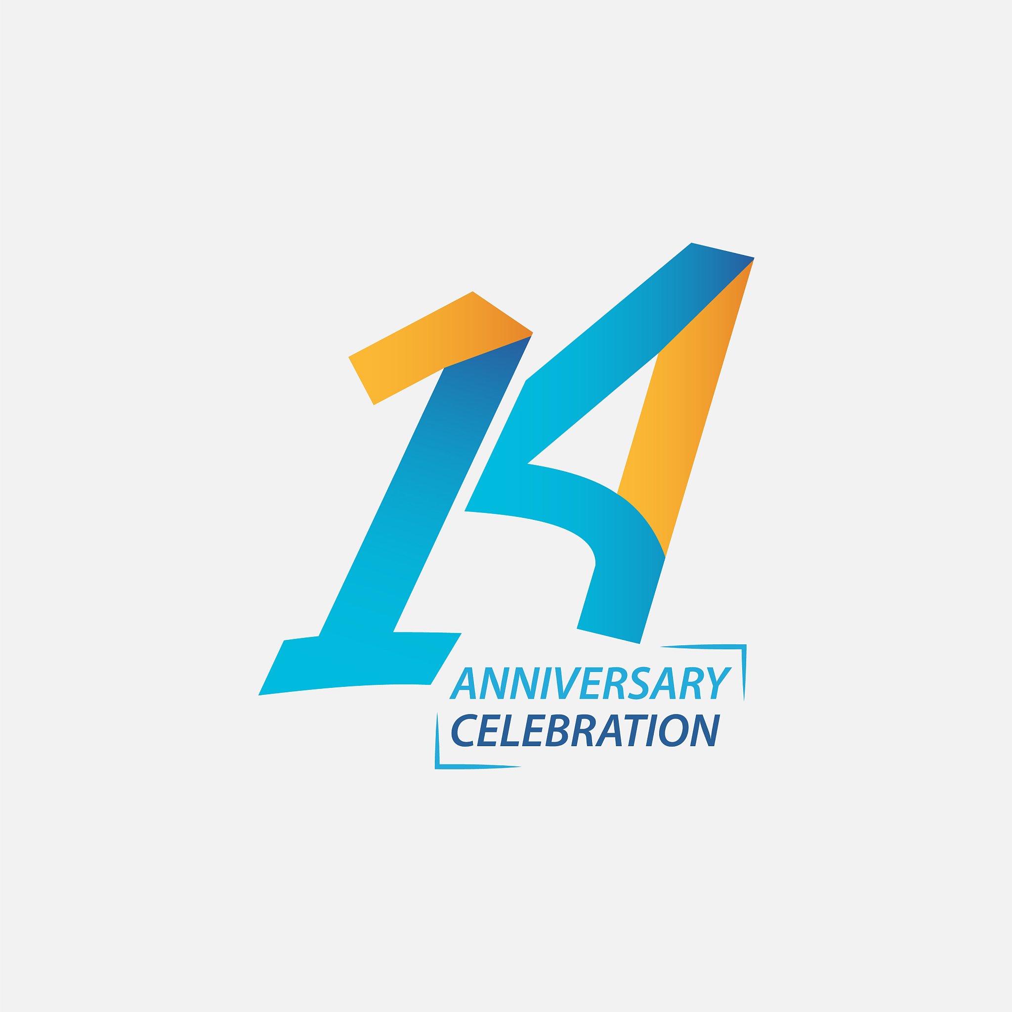 14 year anniversary celebration template design