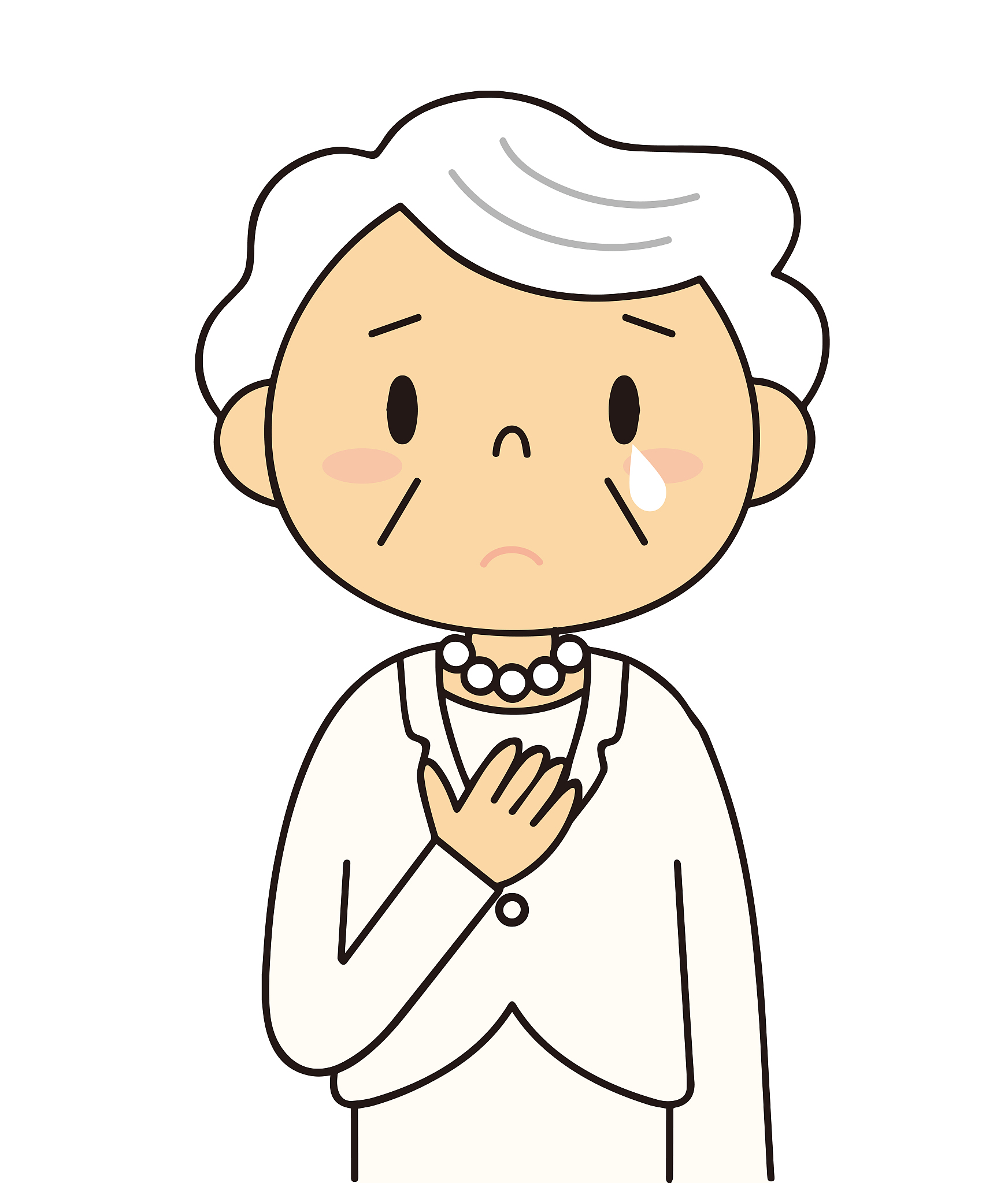the gesture of a senior woman and various movements