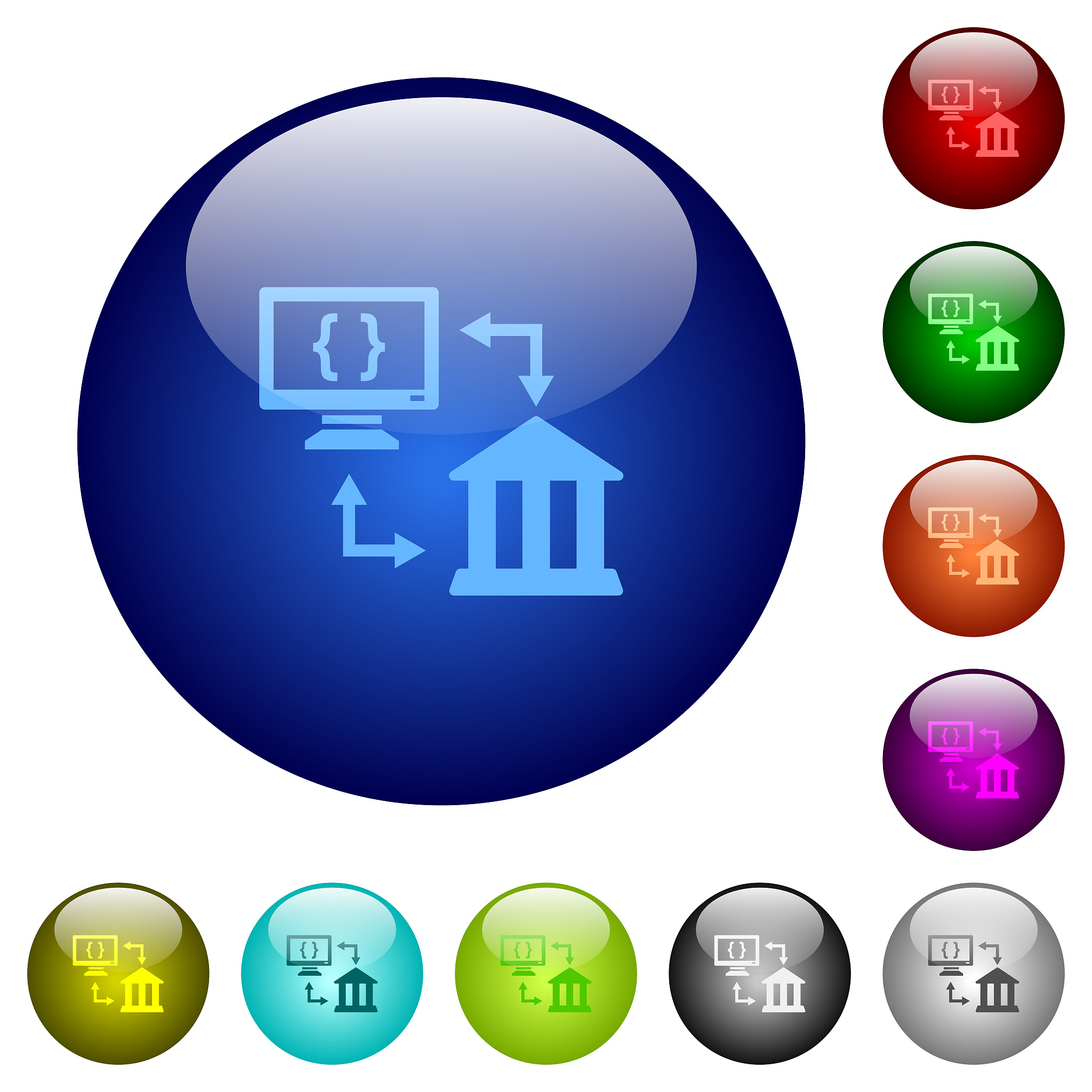 open banking api color glass buttons