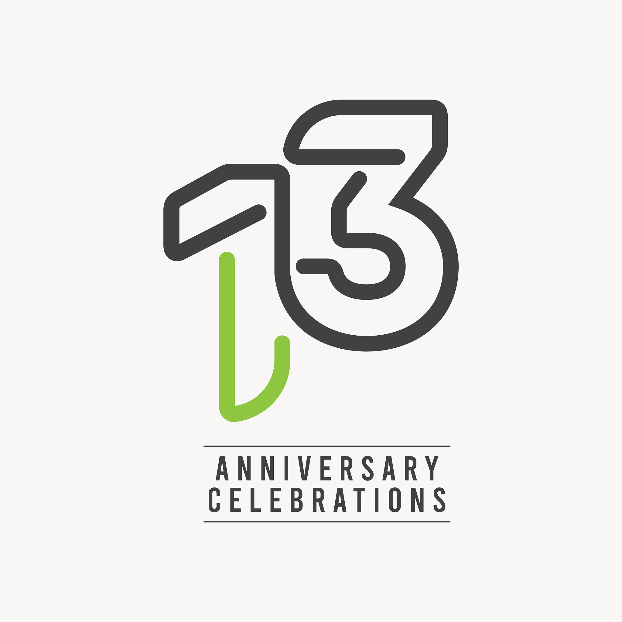 13 years anniversary celebration vector template design illustra