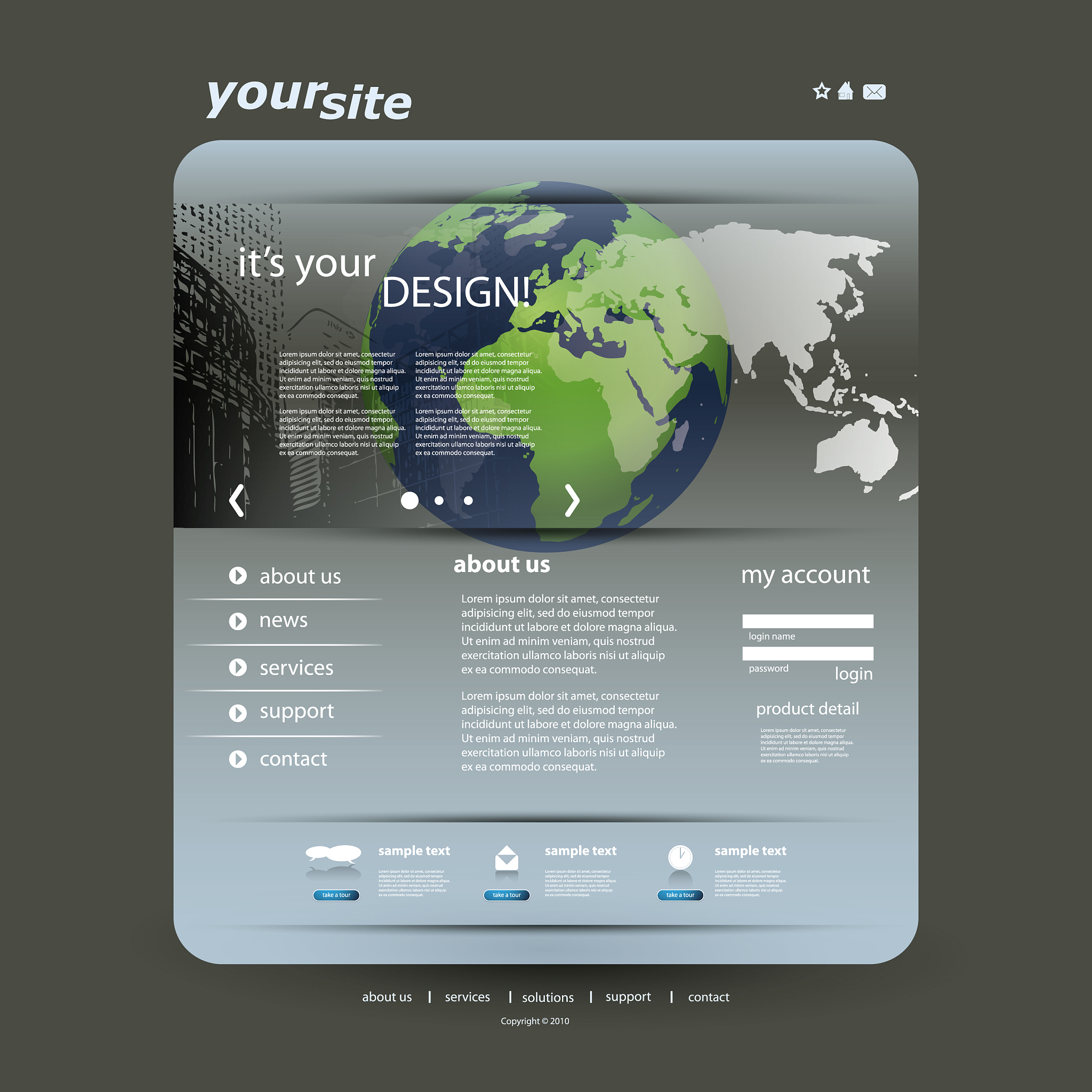 one page business website template