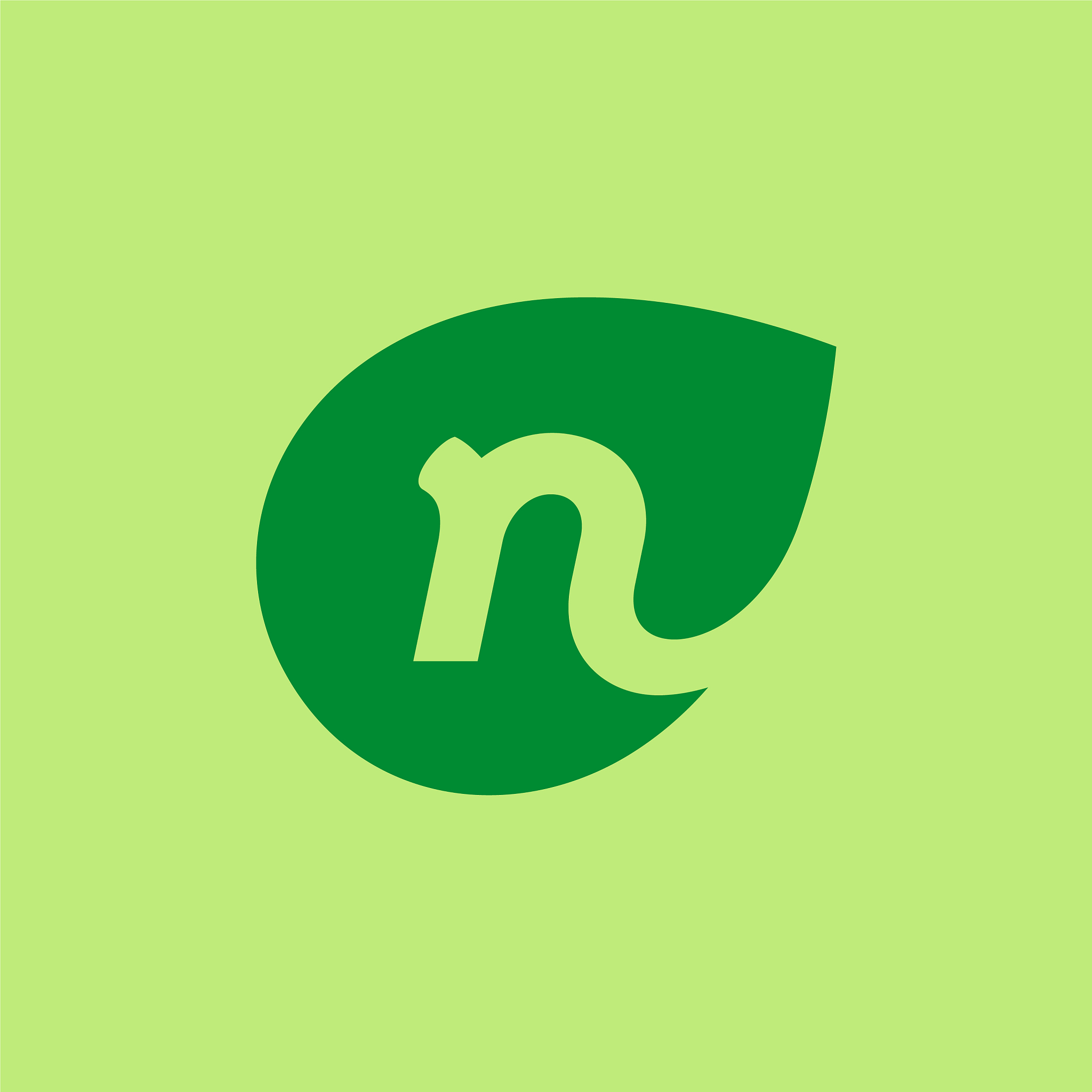 letter n eco leaves logo icon design template