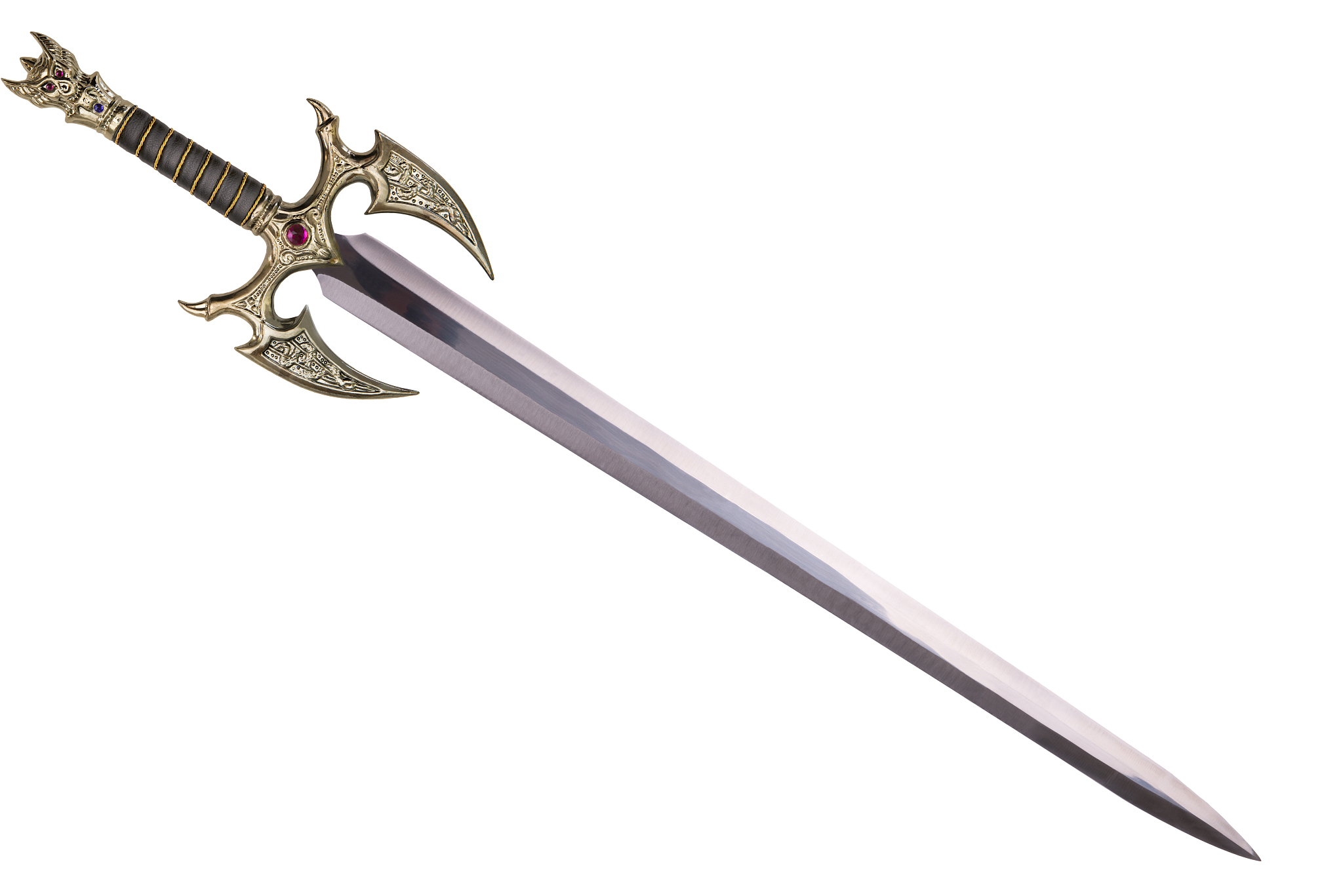 sword disposed by diagonal.