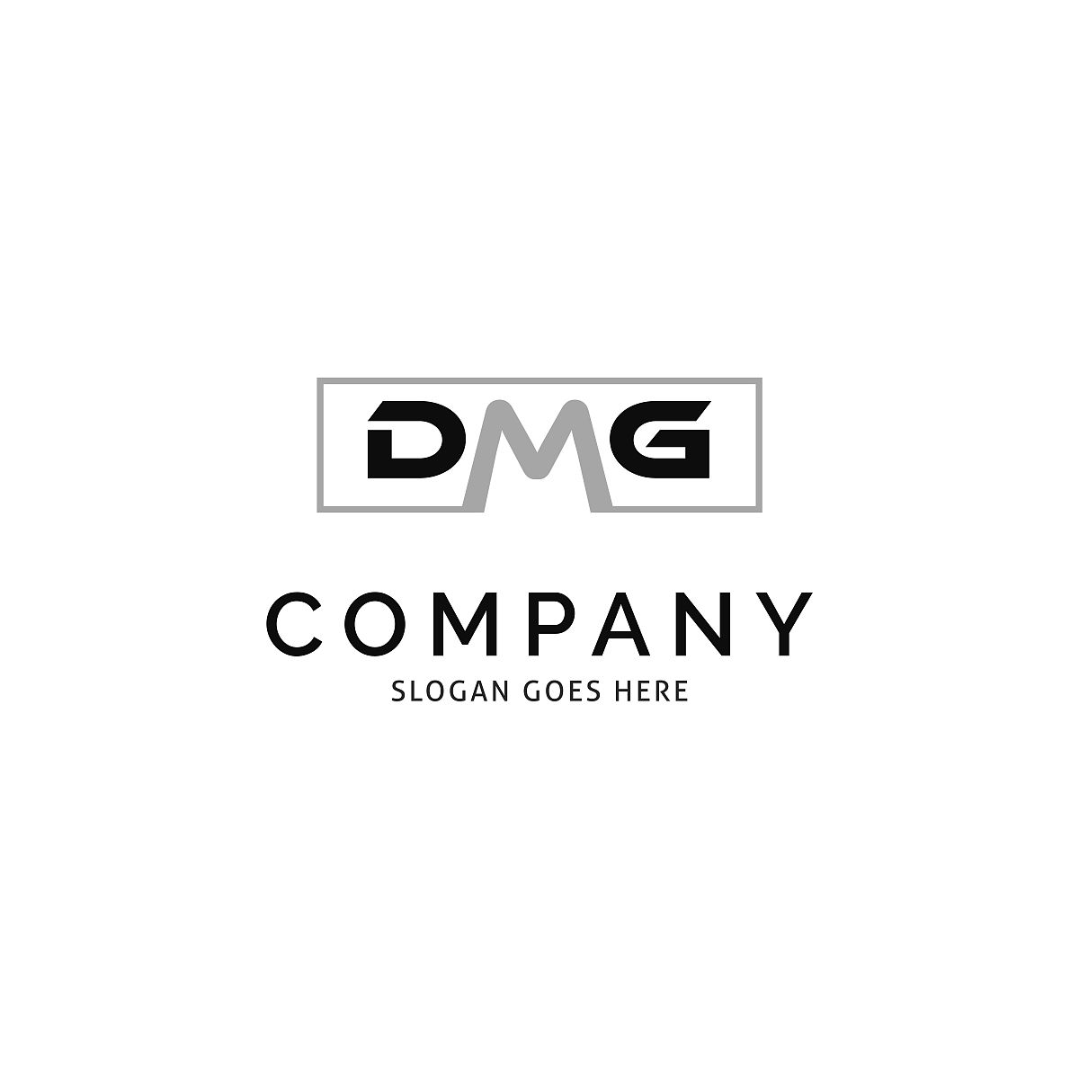 首字母dmg图标矢量符号设计模板元素