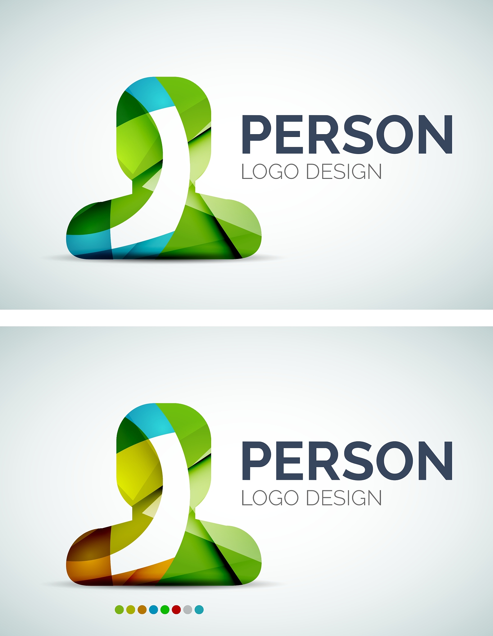 person logo design made of color pieces