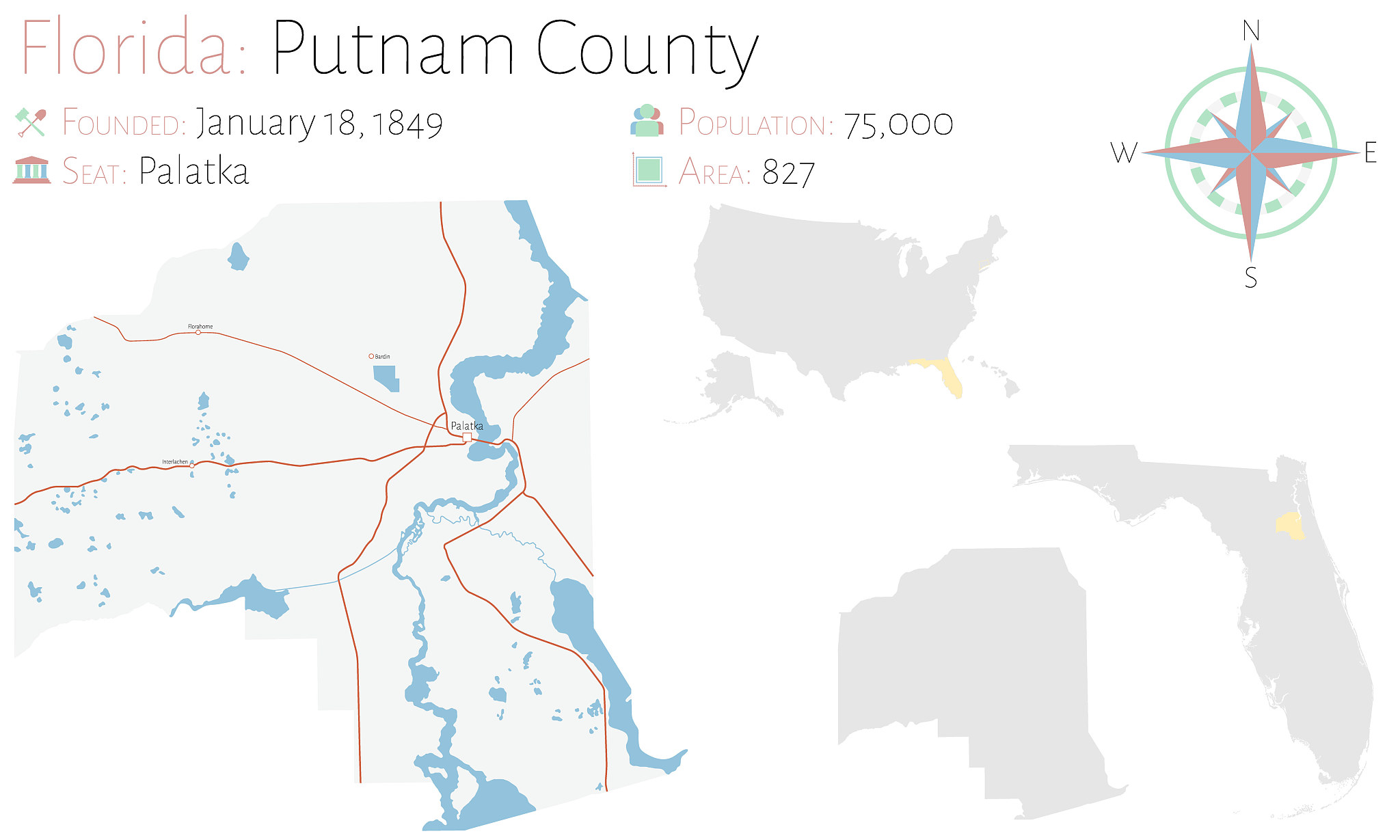map of putnam county in florida