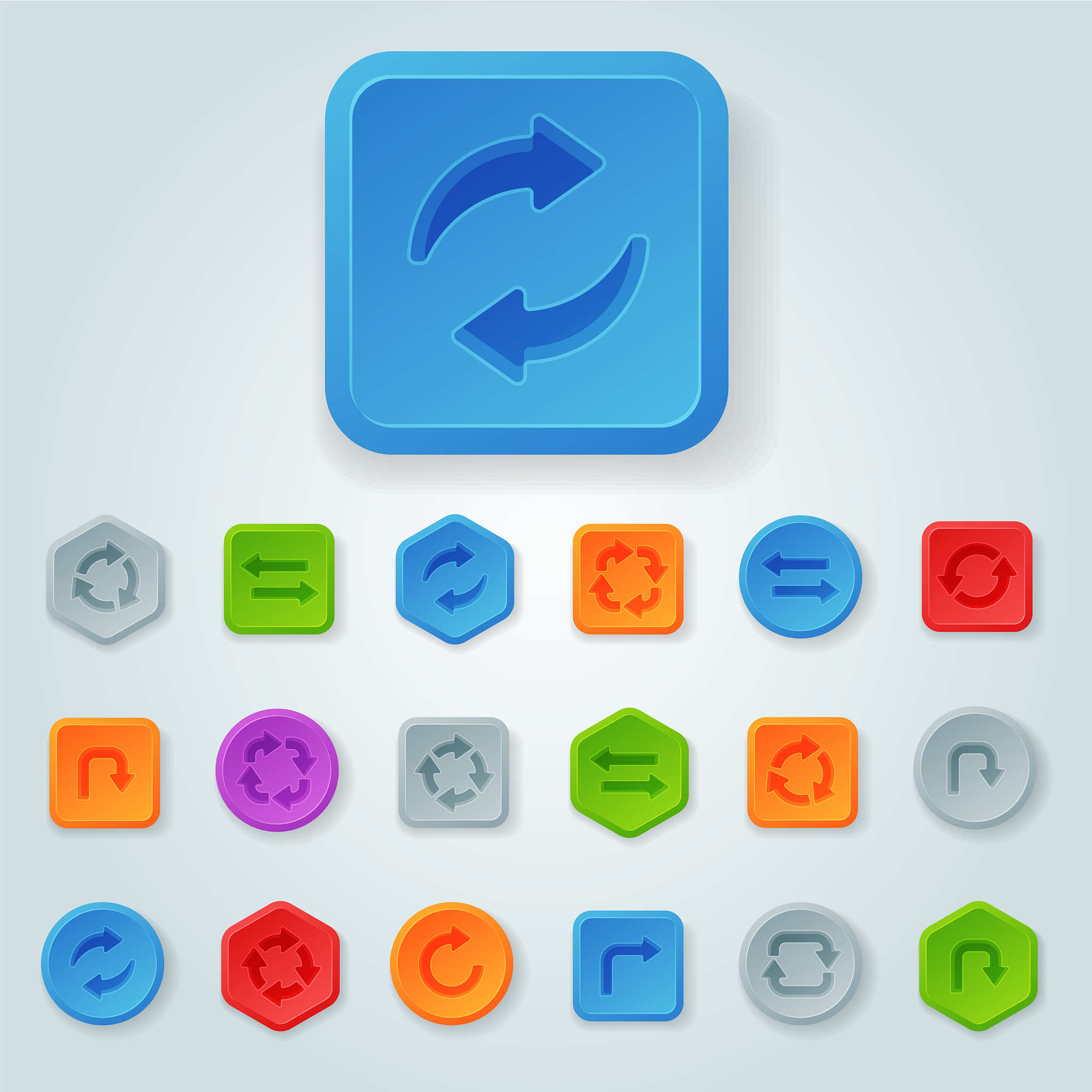 colorful website turn buttons design