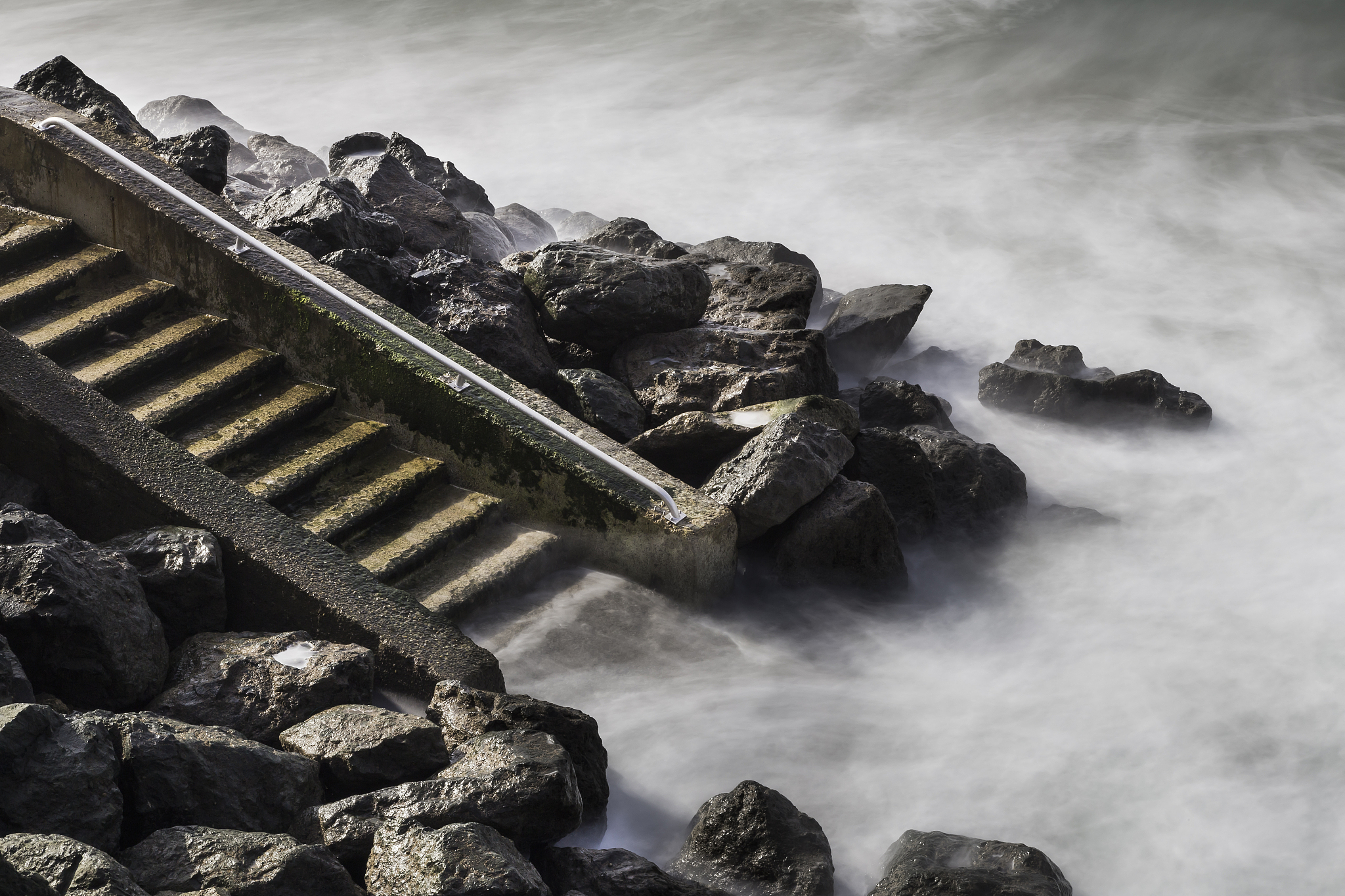 steps to the beach at the c?te des basques, biarritz