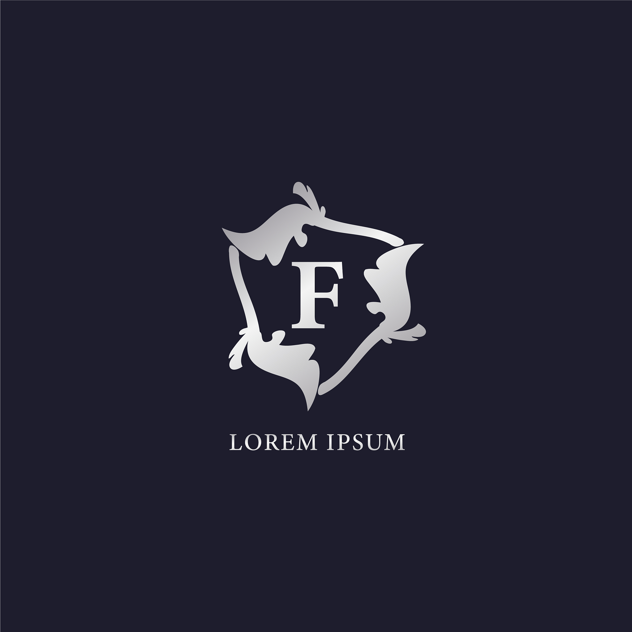 letter f alphabet logo design template initial