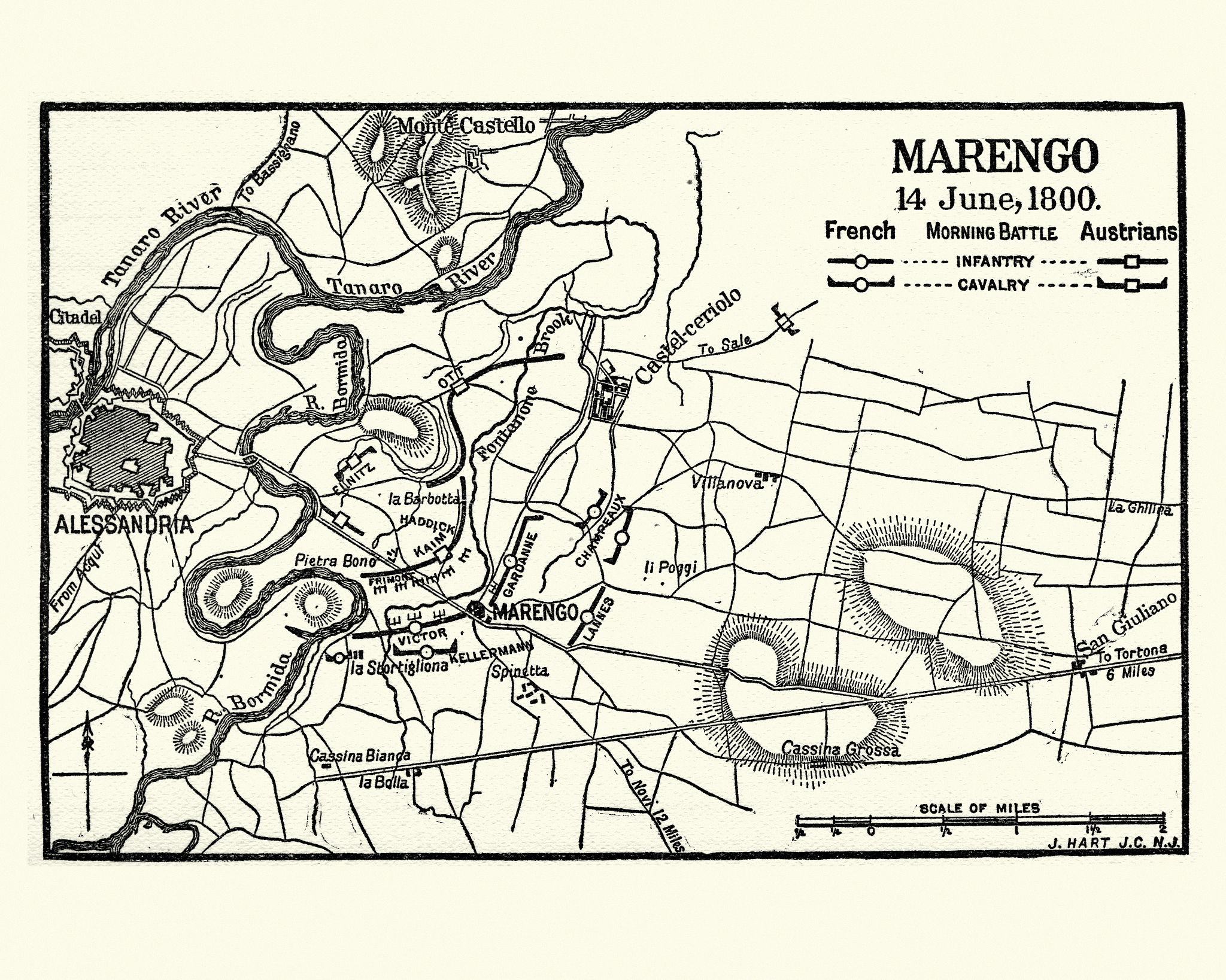 map of battle of marengo, morning 14 june1800