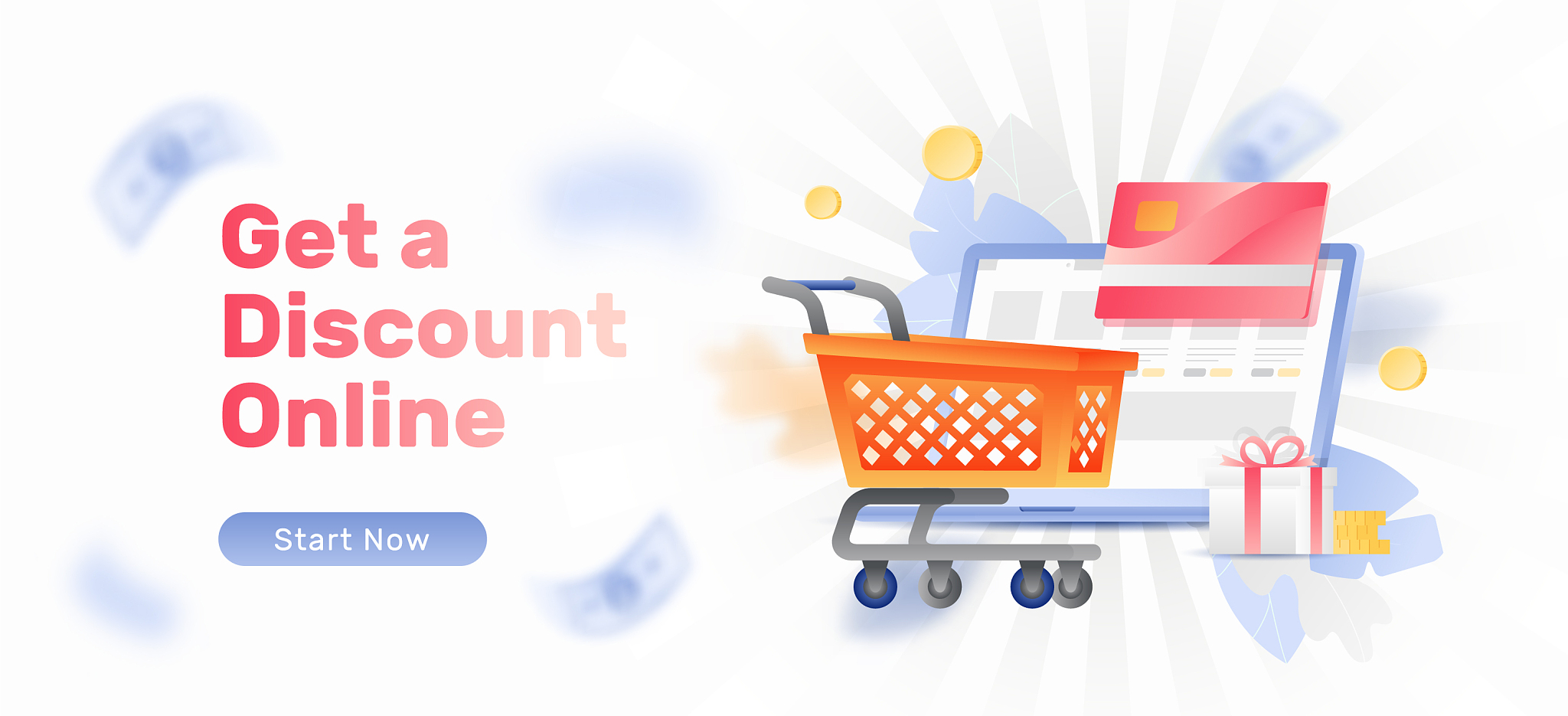 get a discount online banner