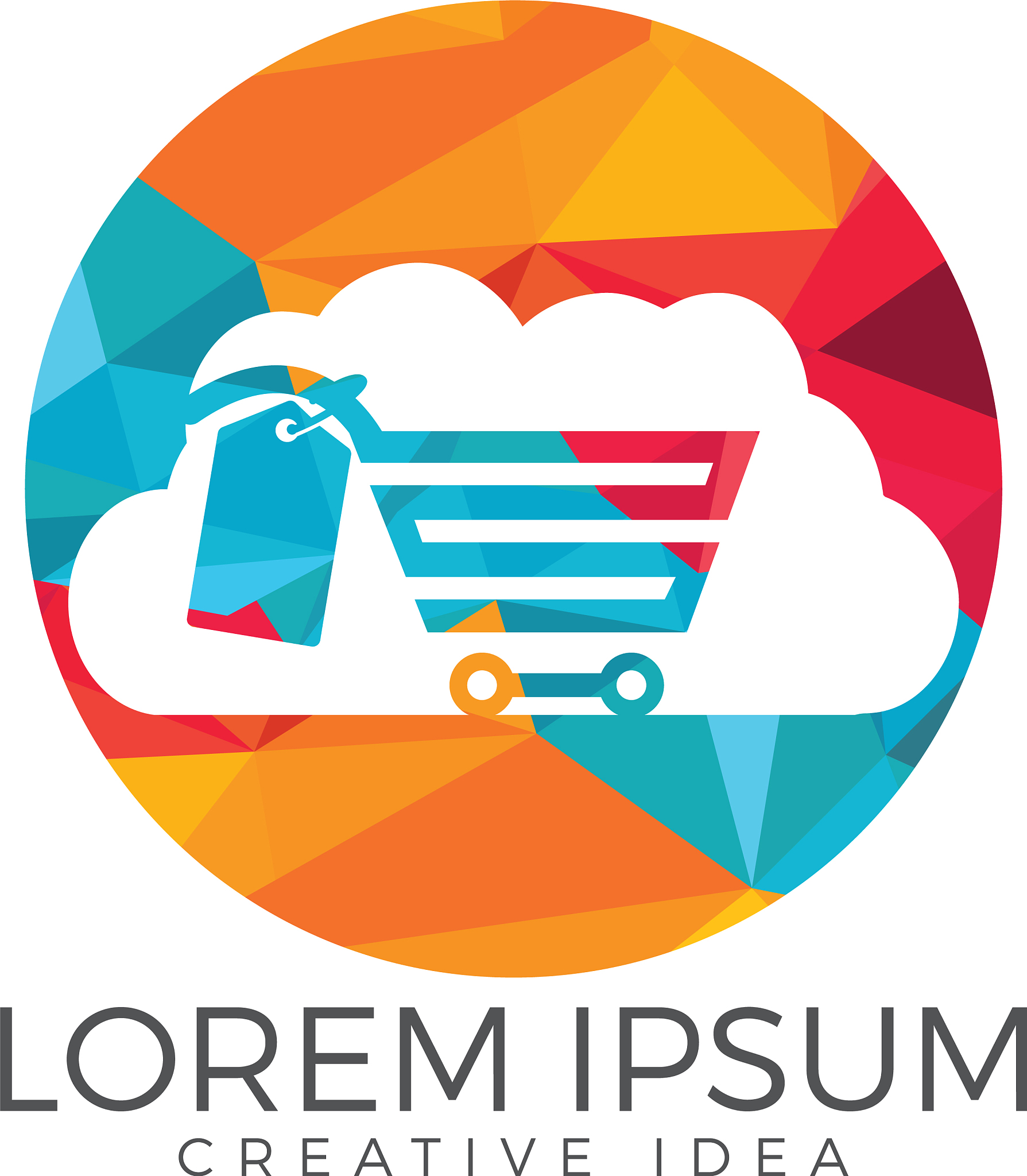 cloud shoping logo design