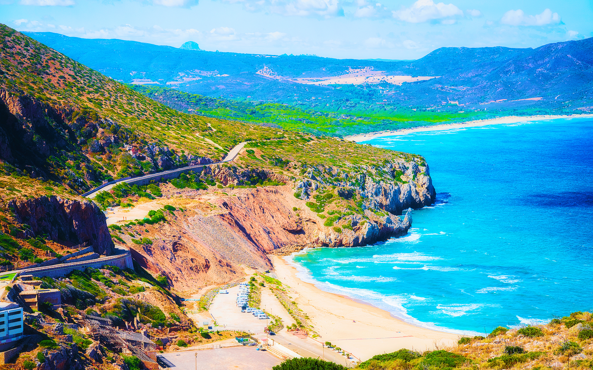 cala domestica beach at buggerru resort at mediterranean sea sar