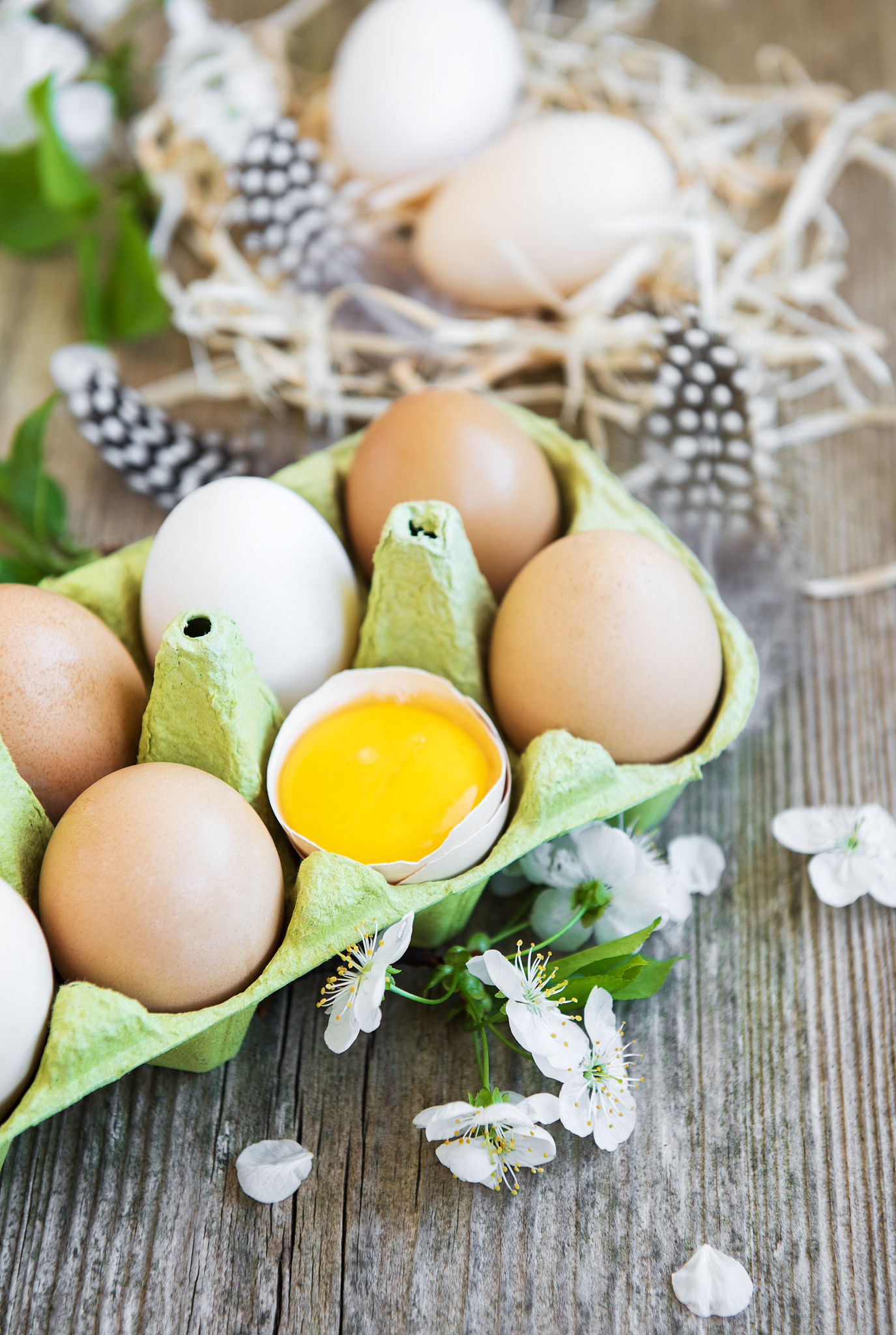 chicken eggs in tray
