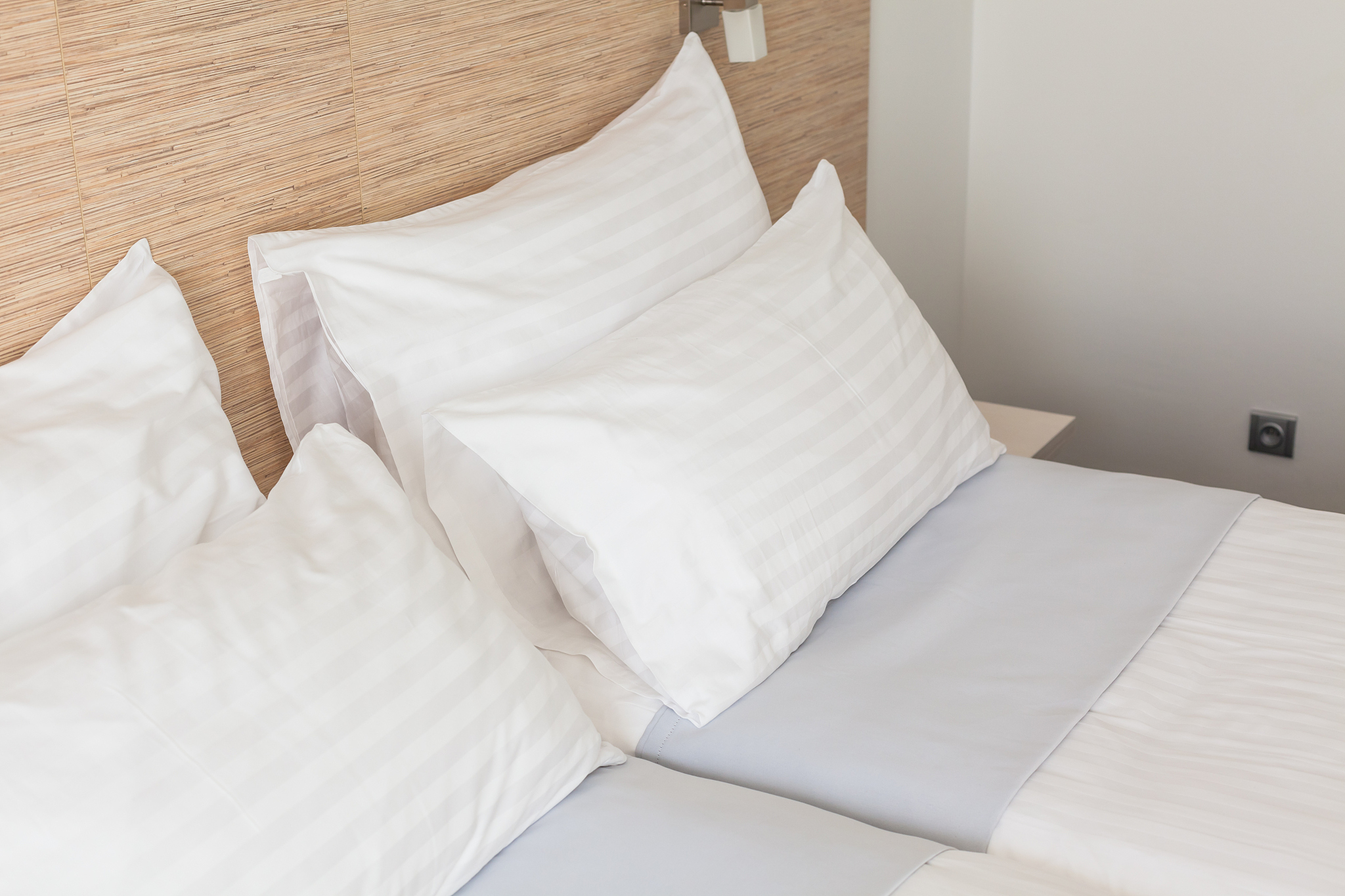 bed in hotel room