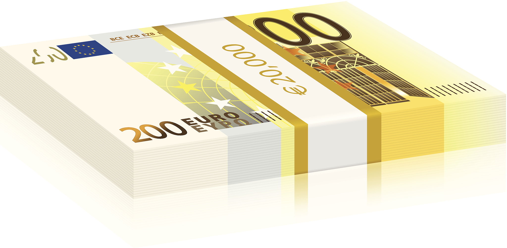 two hundred euro stack