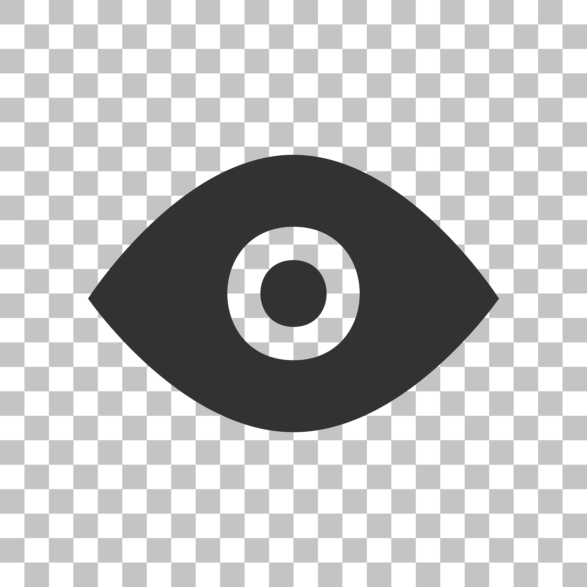 eye sign dark gray icon on