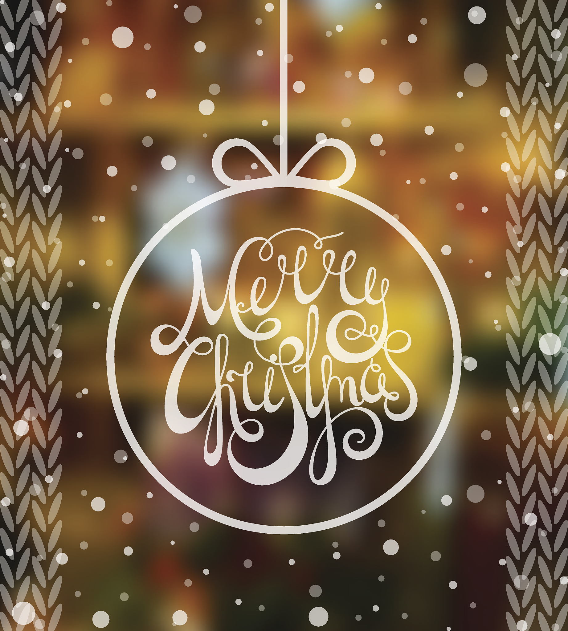 handdrawn calligraphic inscription merry christmas