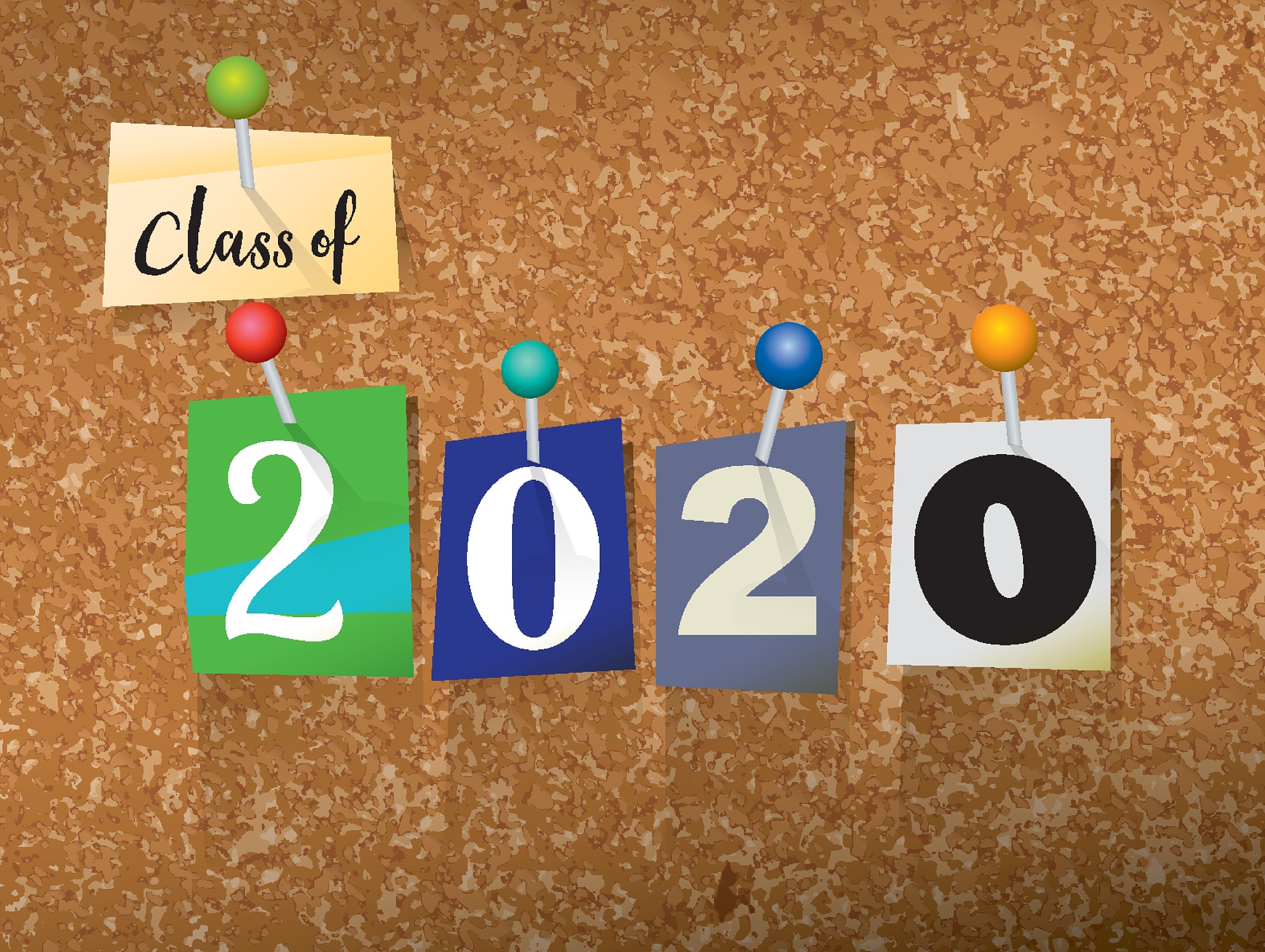 class of 2020 pinned paper concept illustration