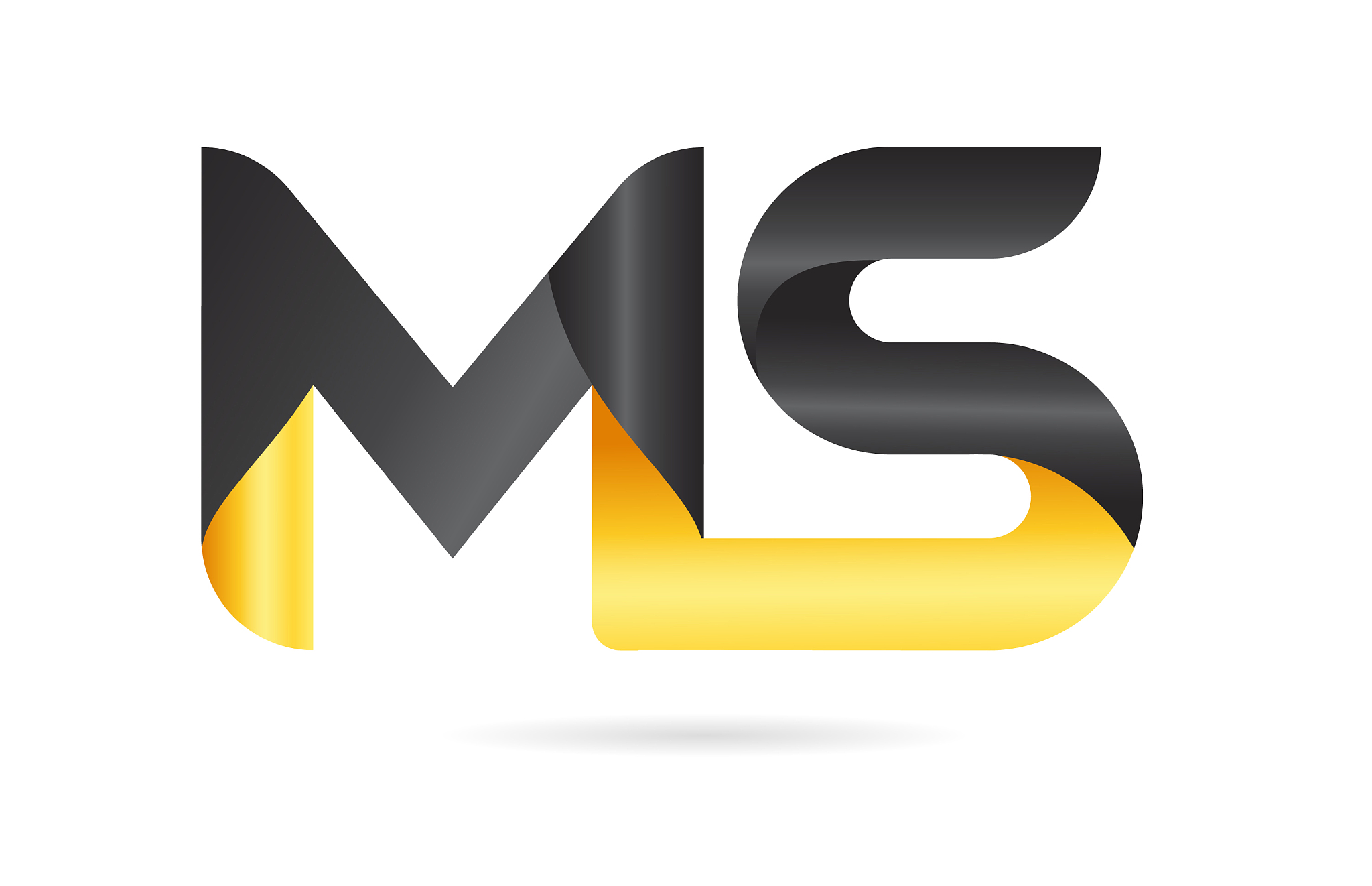 joined or connected ms m s yellow black alphabet