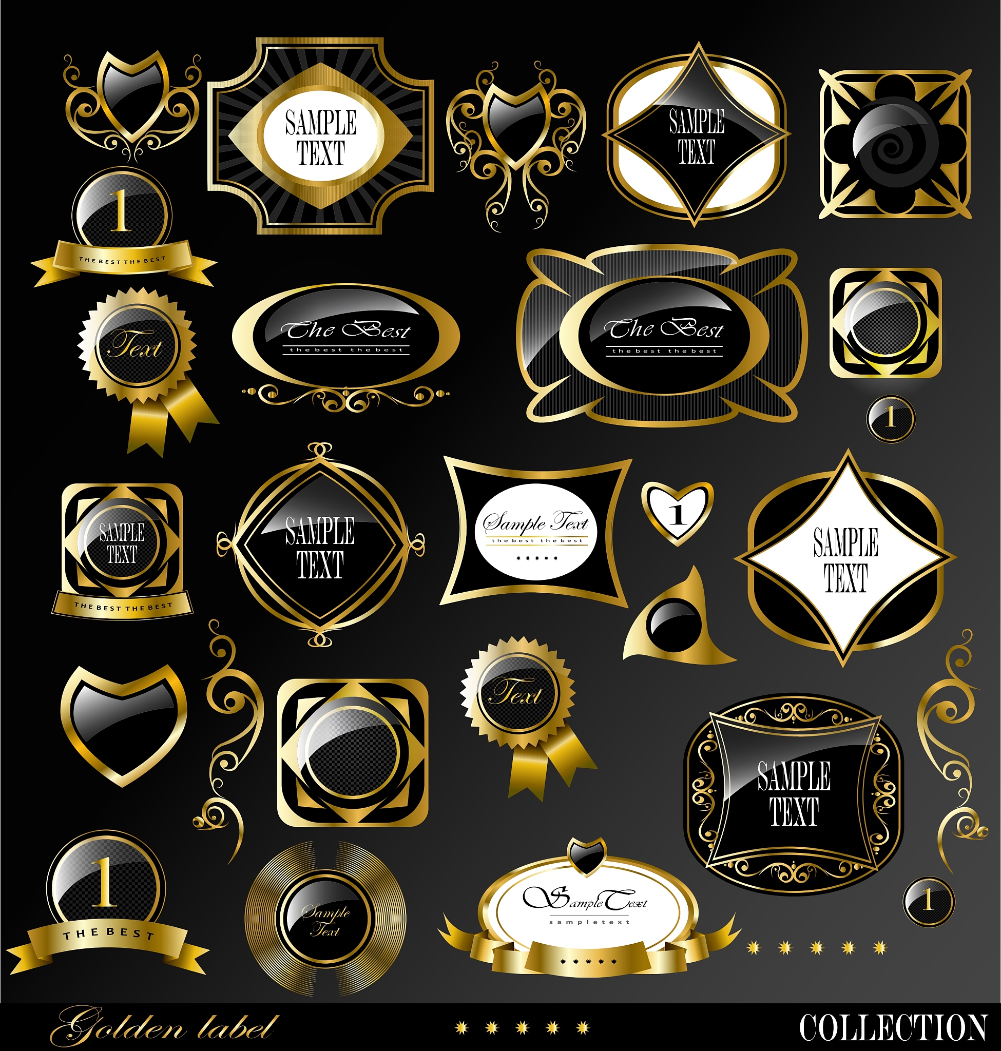 black gold labels