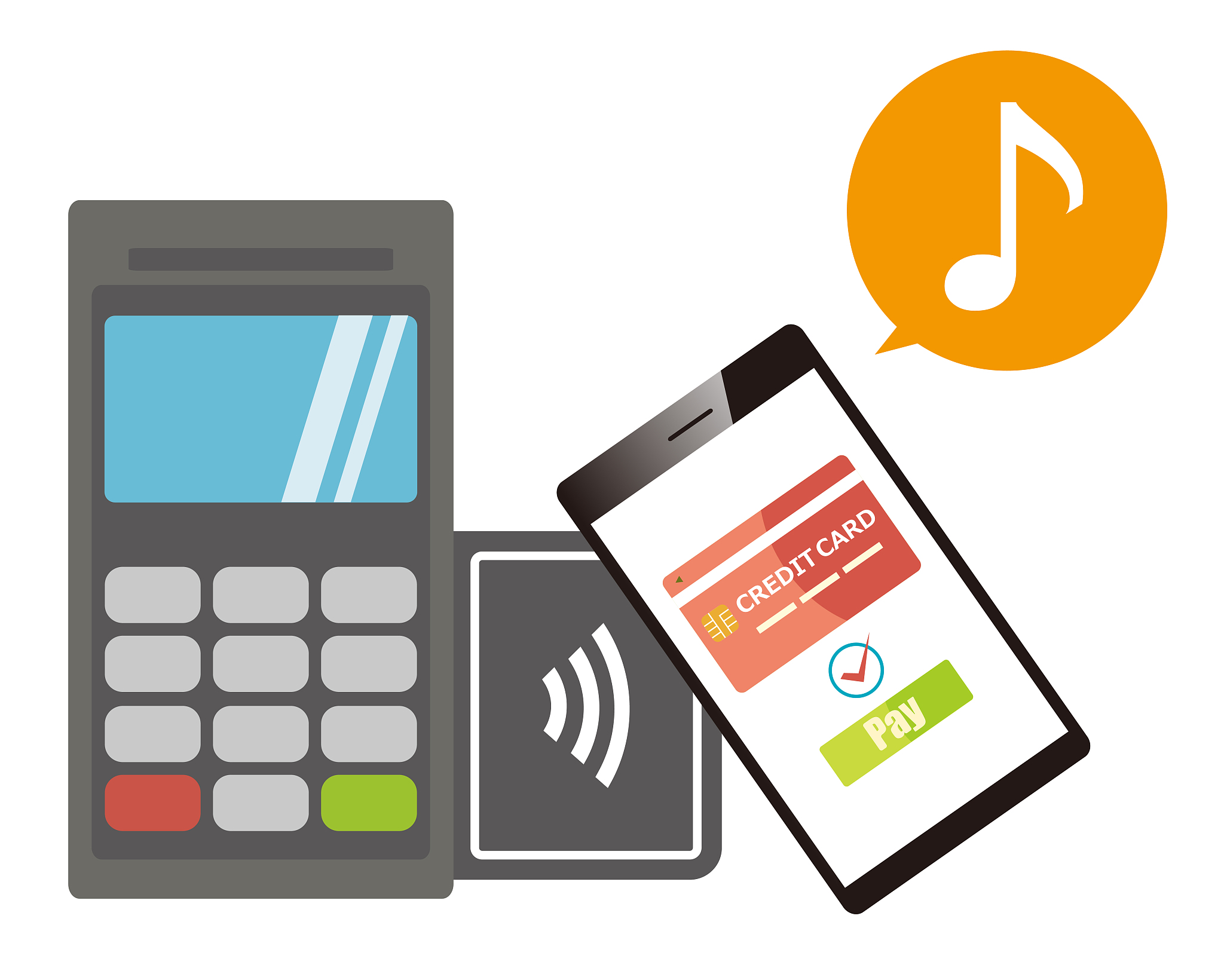 online payment. smartphone. vector illustration . electronic pay