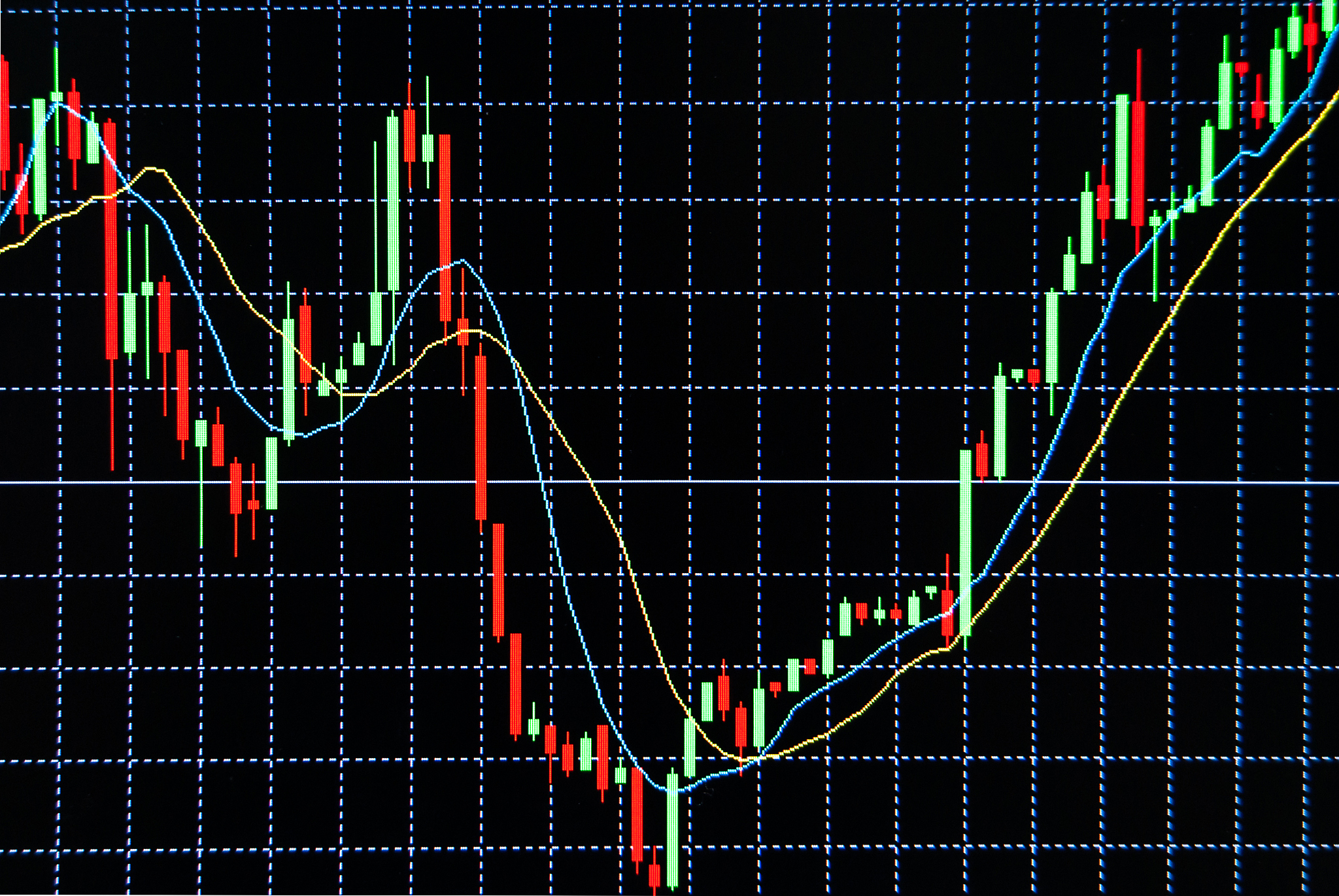 stock chart in monitor, investment concept.