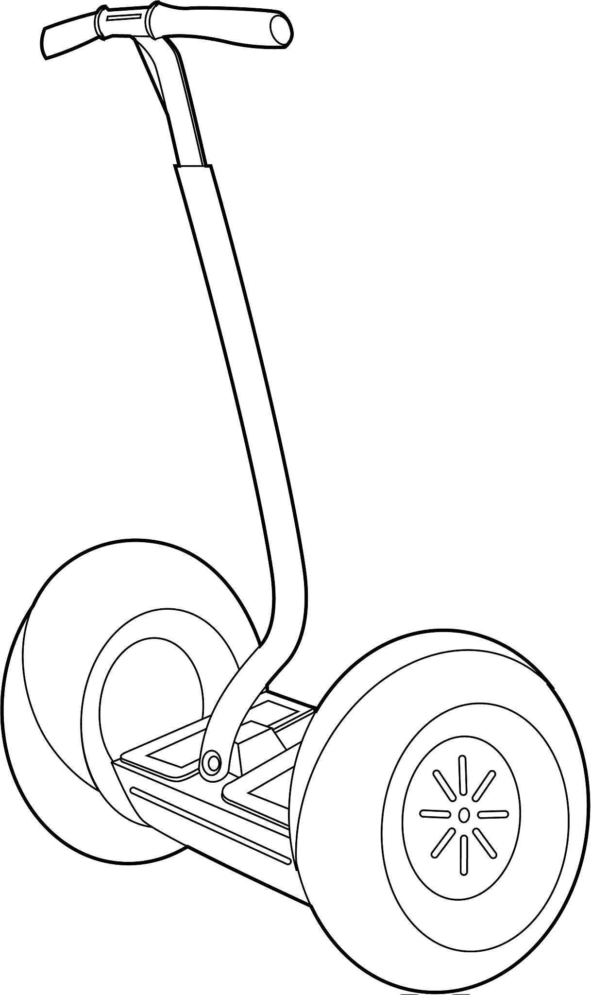 two wheeled electric vehicle icon outline