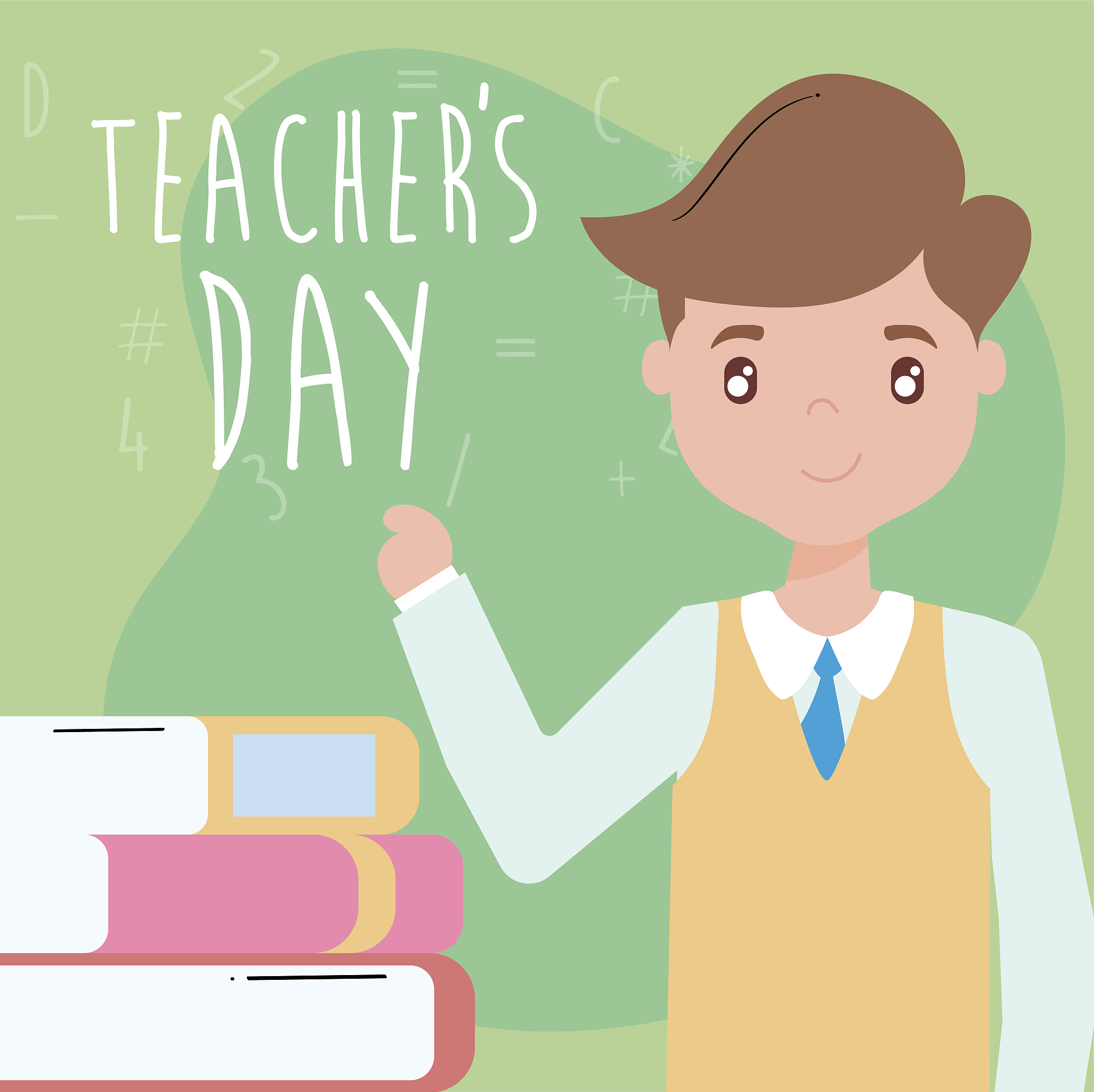 greeting card teacher day, male teacher
