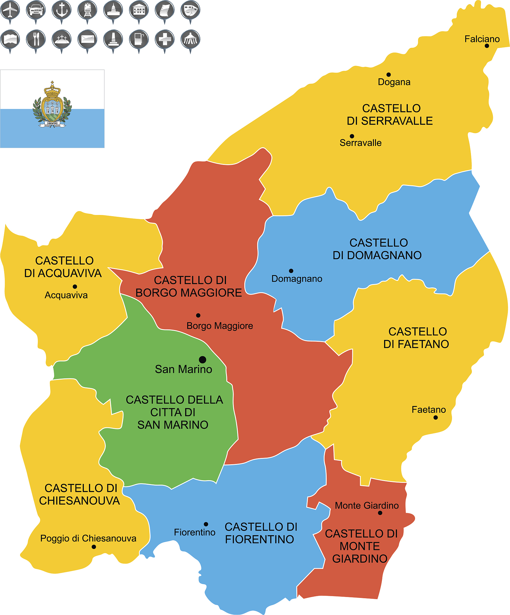 detailed vector map of san marino
