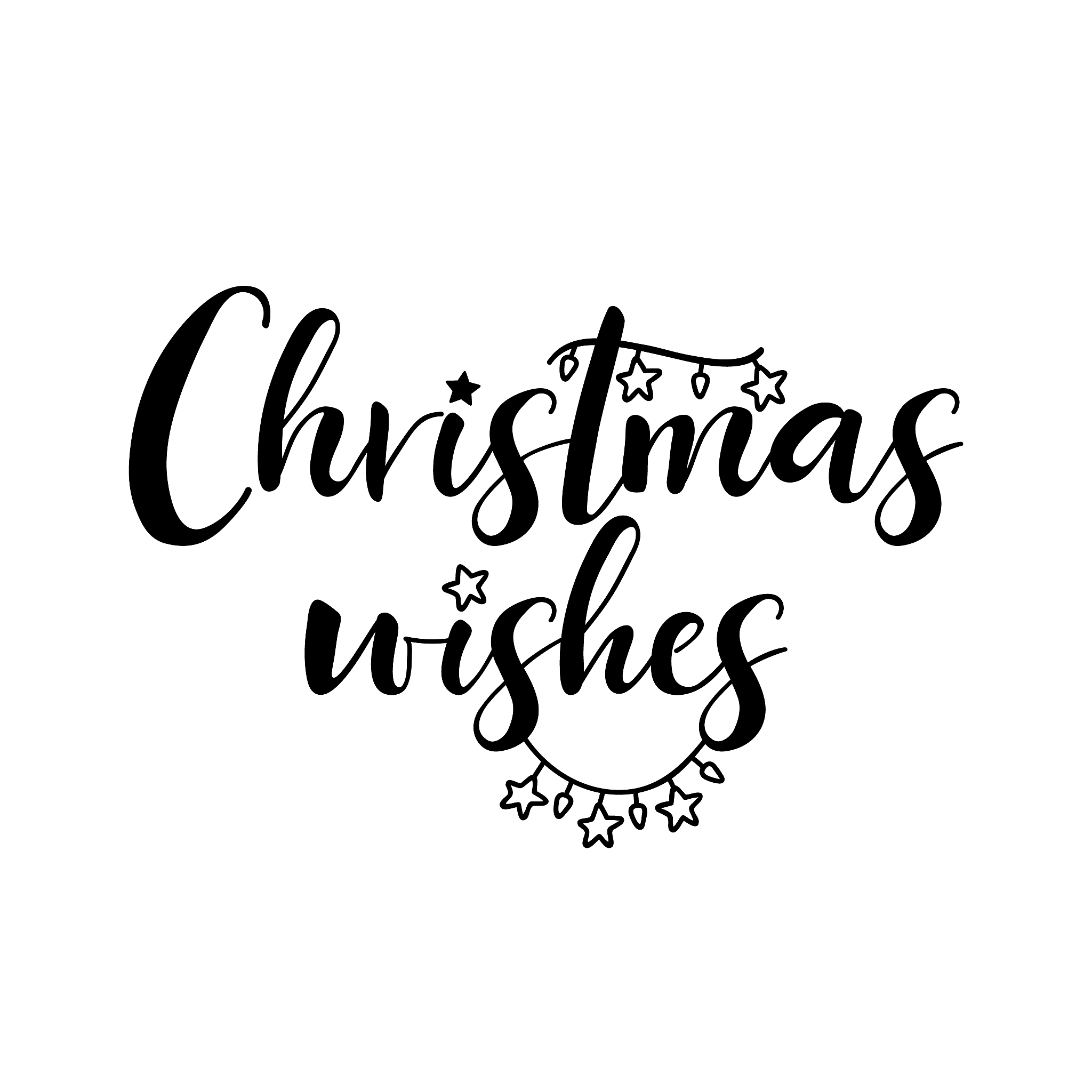 christmas wishes. vector illustration. christmas lettering. ink 