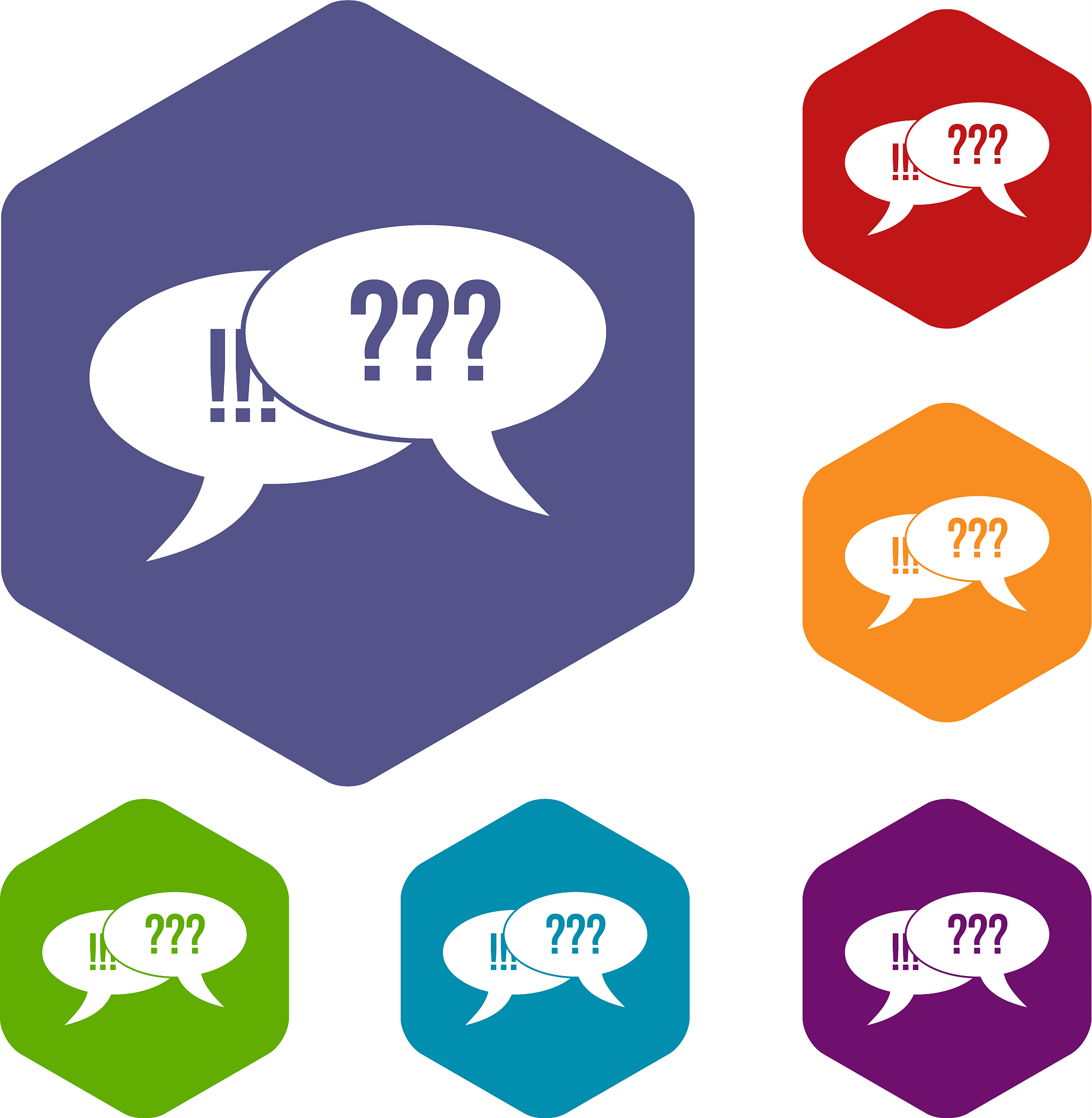 question and exclamation icons set