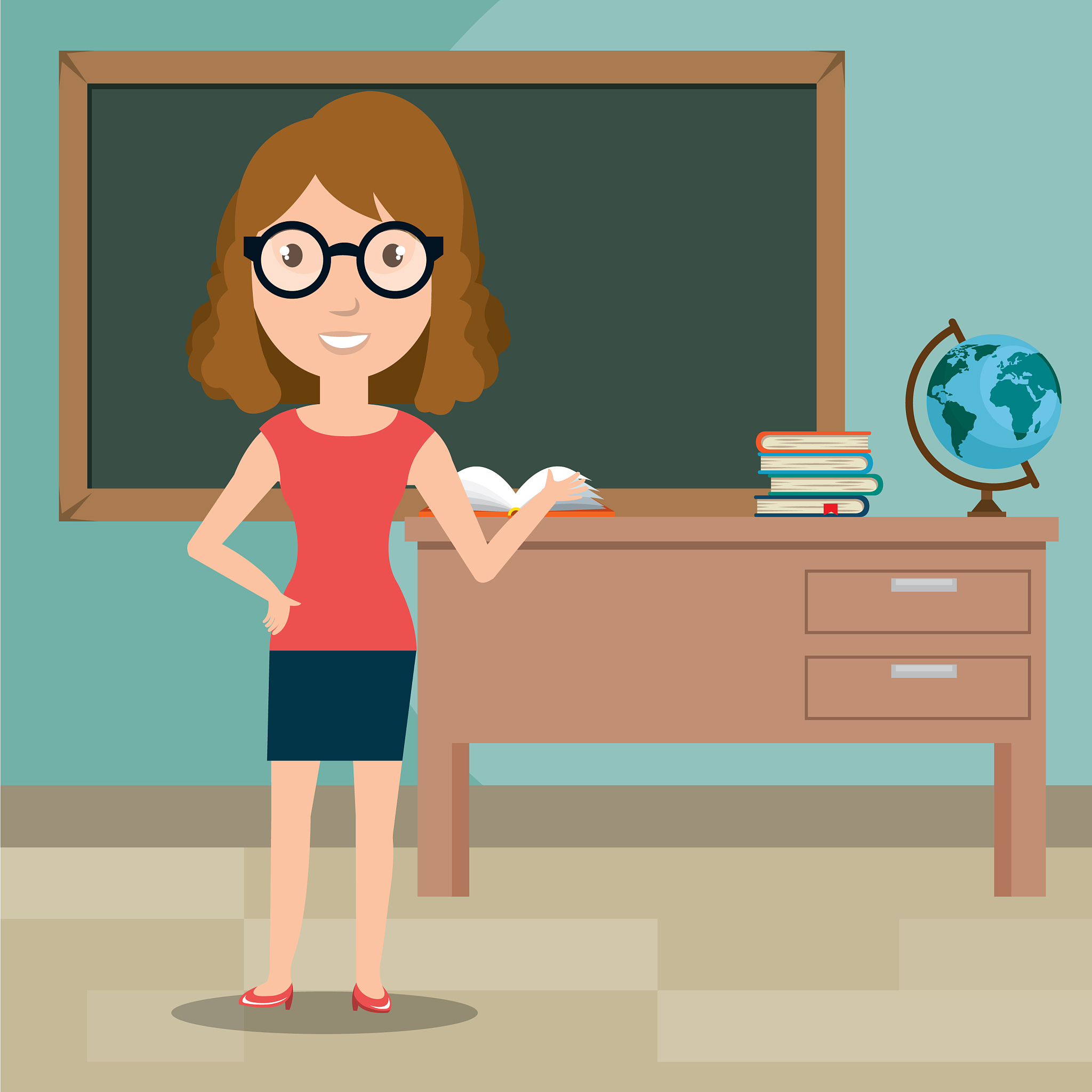 woman teacher in the classroom