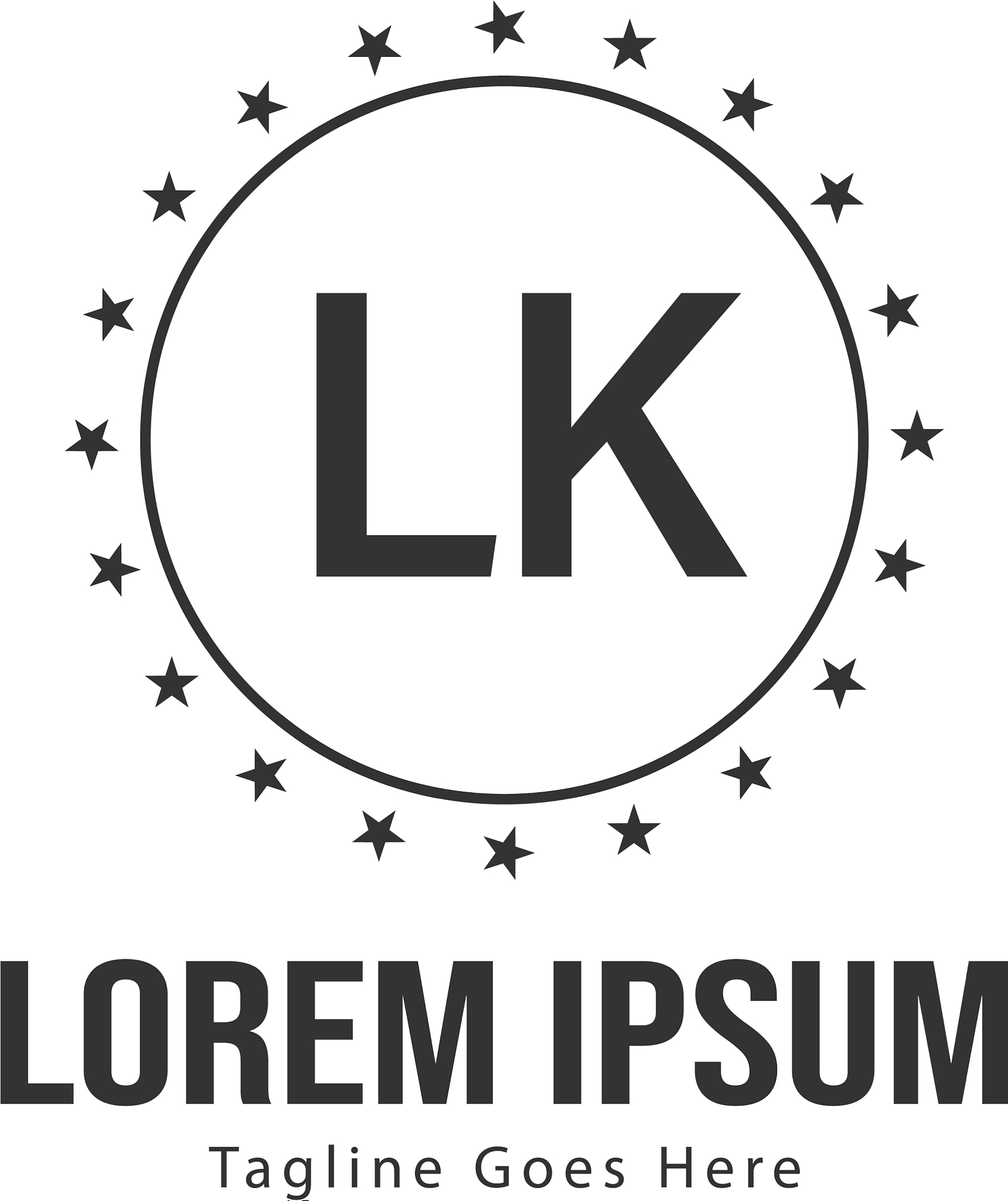 initial lk logo template with modern frame