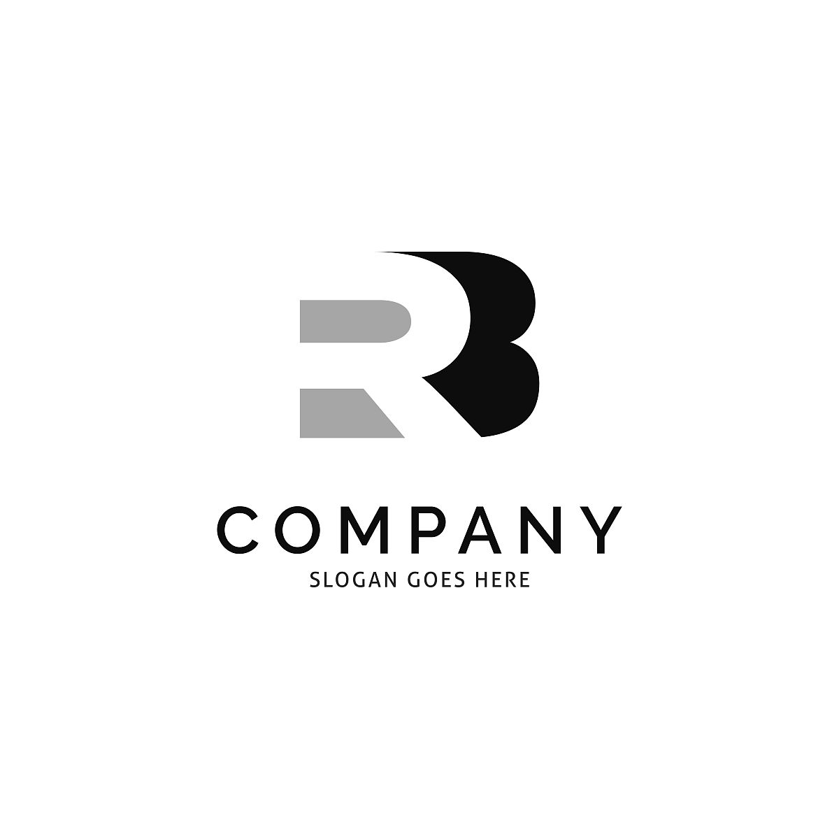 首字母rb图标矢量符号设计模板元素