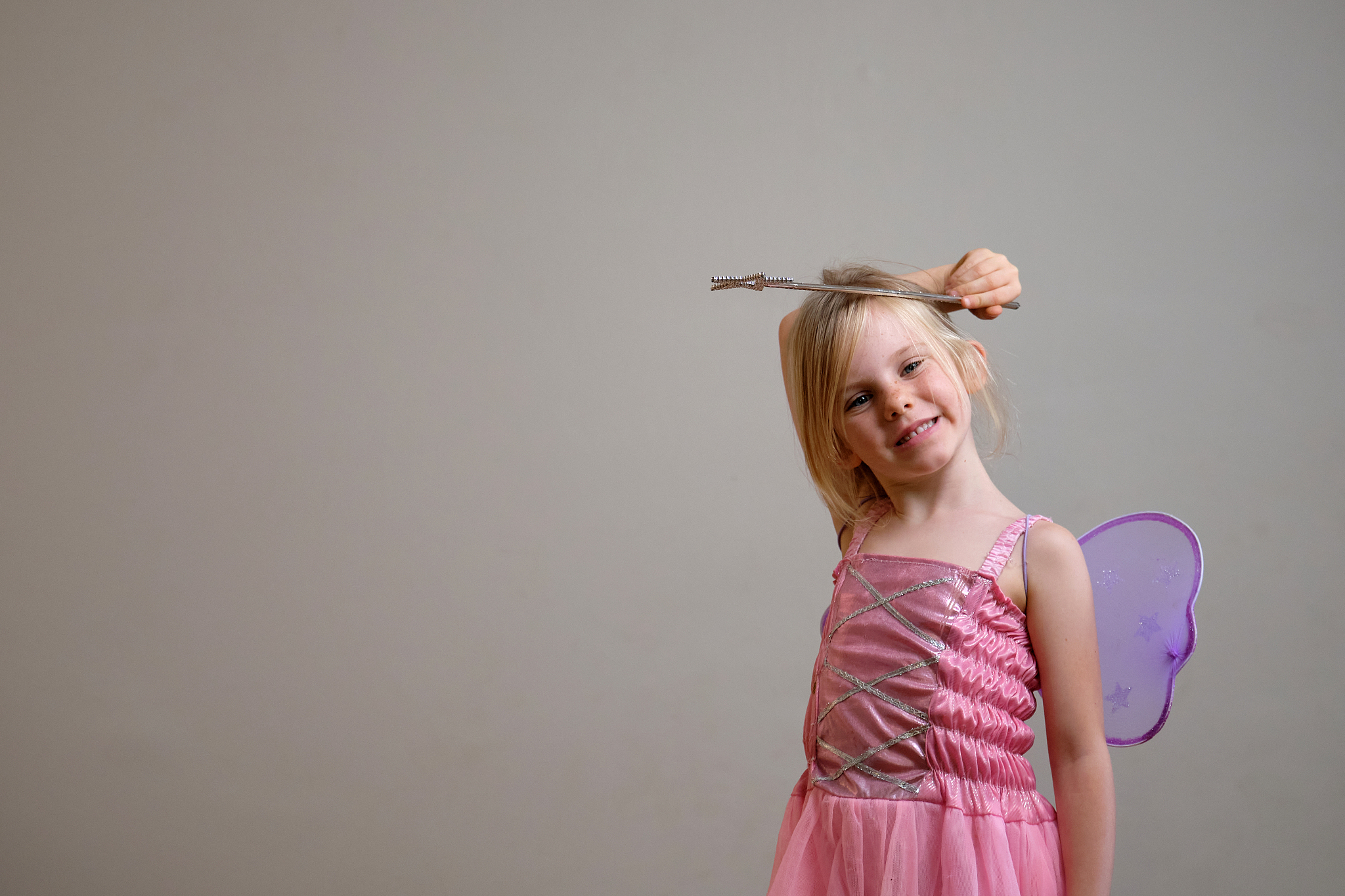 portrait of a young girl in a fairy outfit