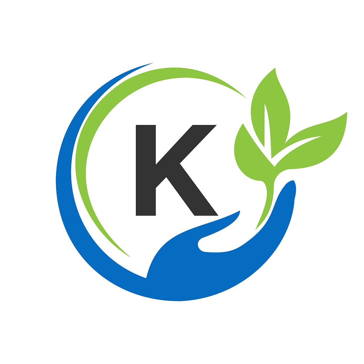 亲临字母k标志设计.k医疗保健,带手部标志的基金会
